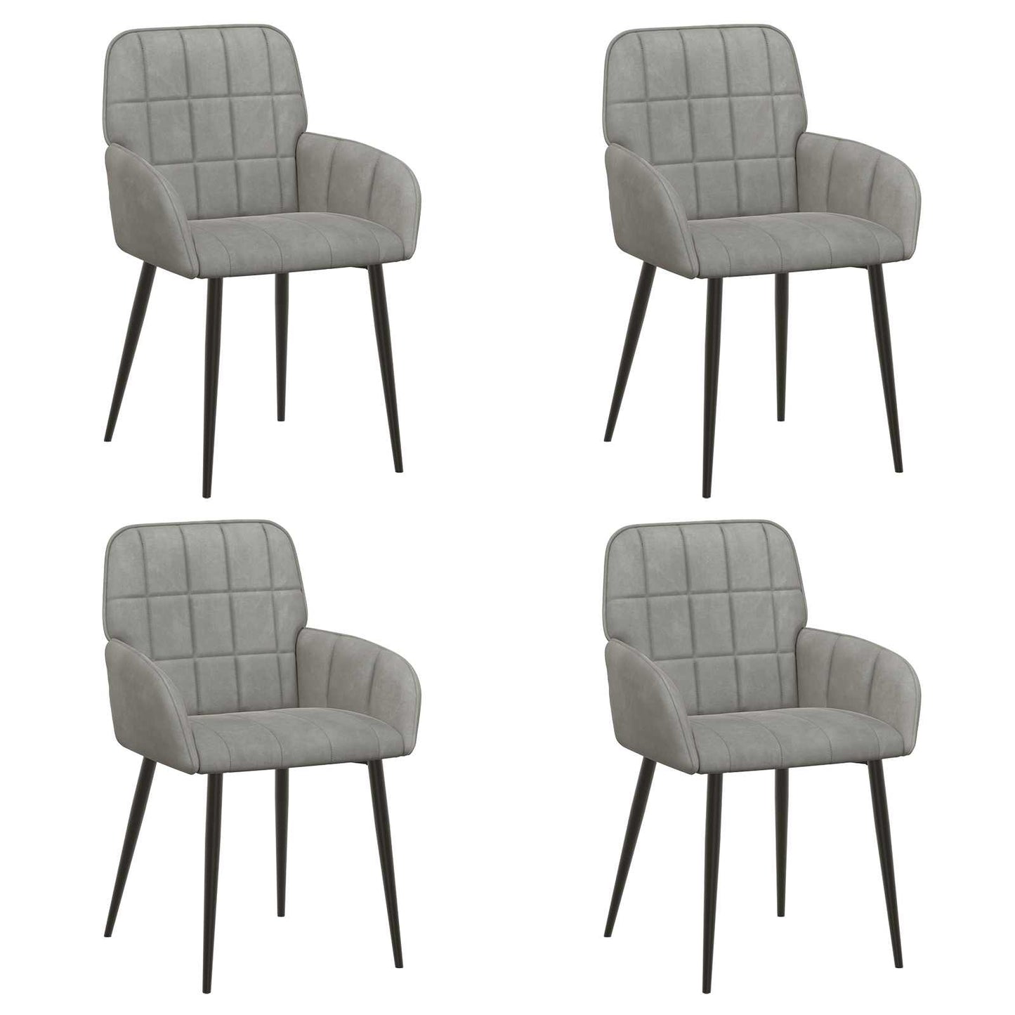 Eettafelstoelen 4 pcs fluweel Lichtgrijs 57 x 50 x 85 cm is nu te koop bij PeponiXL, paradijselijk wonen!