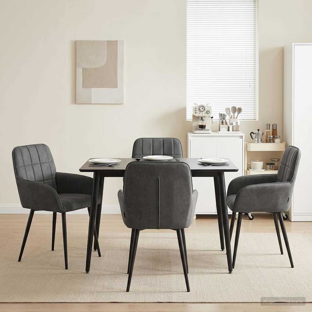 Eettafelstoelen 4 pcs fluweel Donkergrijs 57 x 50 x 85 cm is nu te koop bij PeponiXL, paradijselijk wonen!