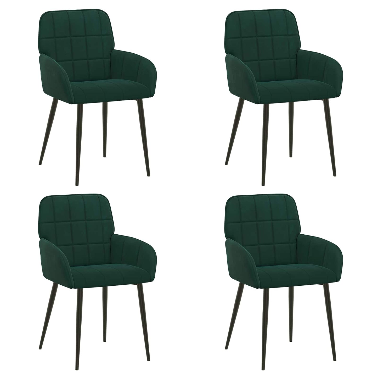 Eettafelstoelen 4 pcs fluweel Donkergroen 57 x 50 x 85 cm is nu te koop bij PeponiXL, paradijselijk wonen!