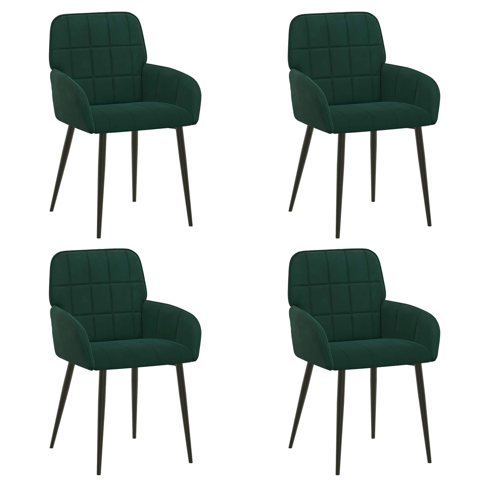 Eettafelstoelen 4 pcs fluweel Donkergroen 57 x 50 x 85 cm is nu te koop bij PeponiXL, paradijselijk wonen!