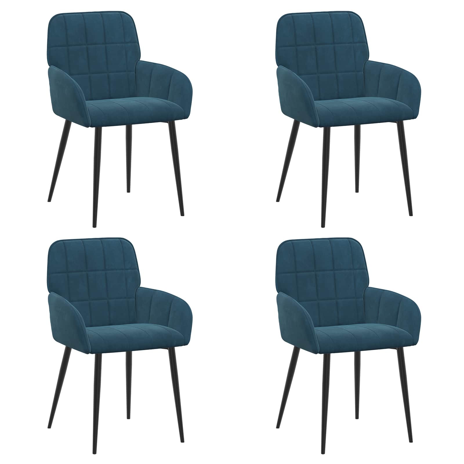 Eettafelstoelen 4 pcs fluweel Blauw 57 x 50 x 85 cm is nu te koop bij PeponiXL, paradijselijk wonen!