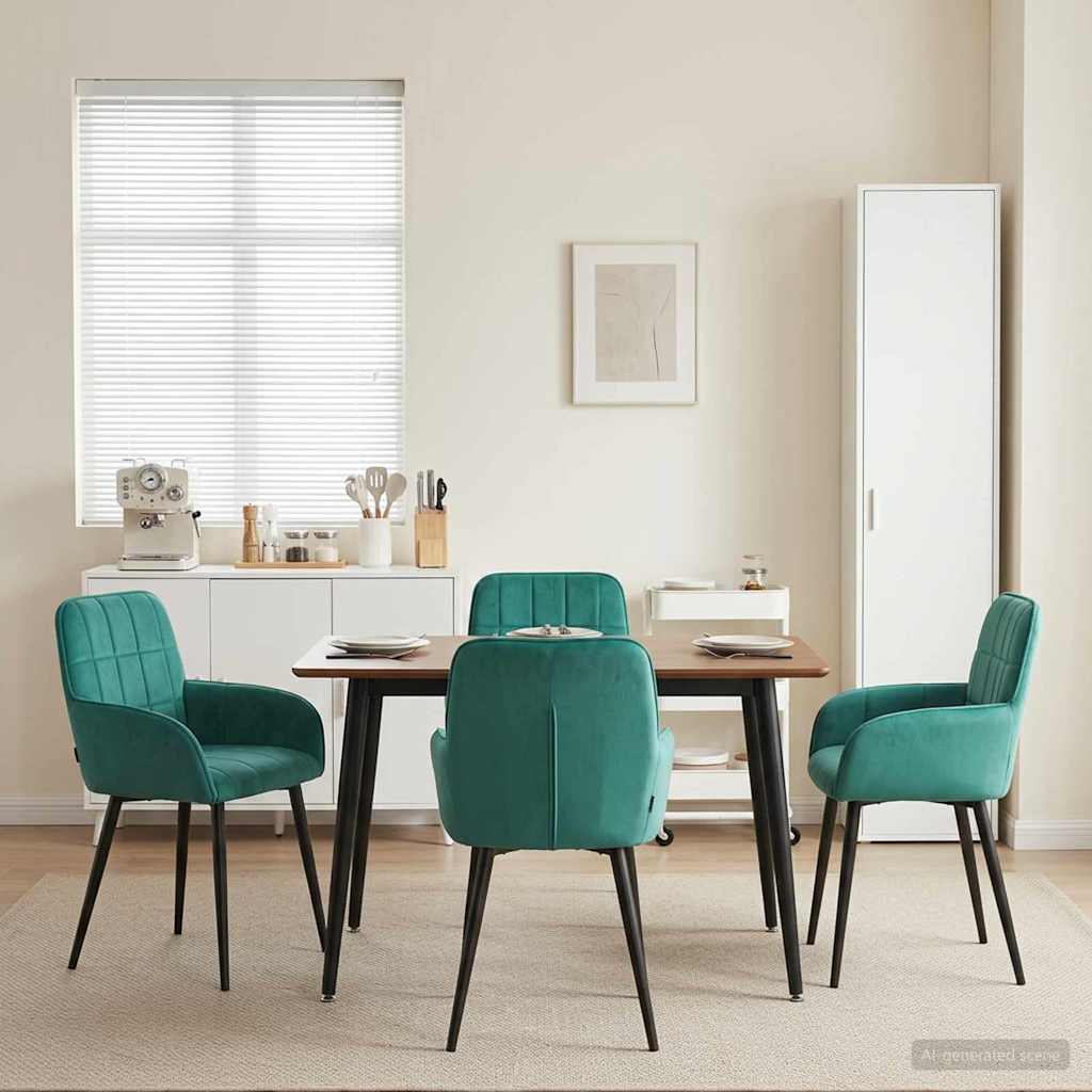 Eettafelstoelen 4 pcs fluweel Turquoise 57 x 50 x 85 cm is nu te koop bij PeponiXL, paradijselijk wonen!