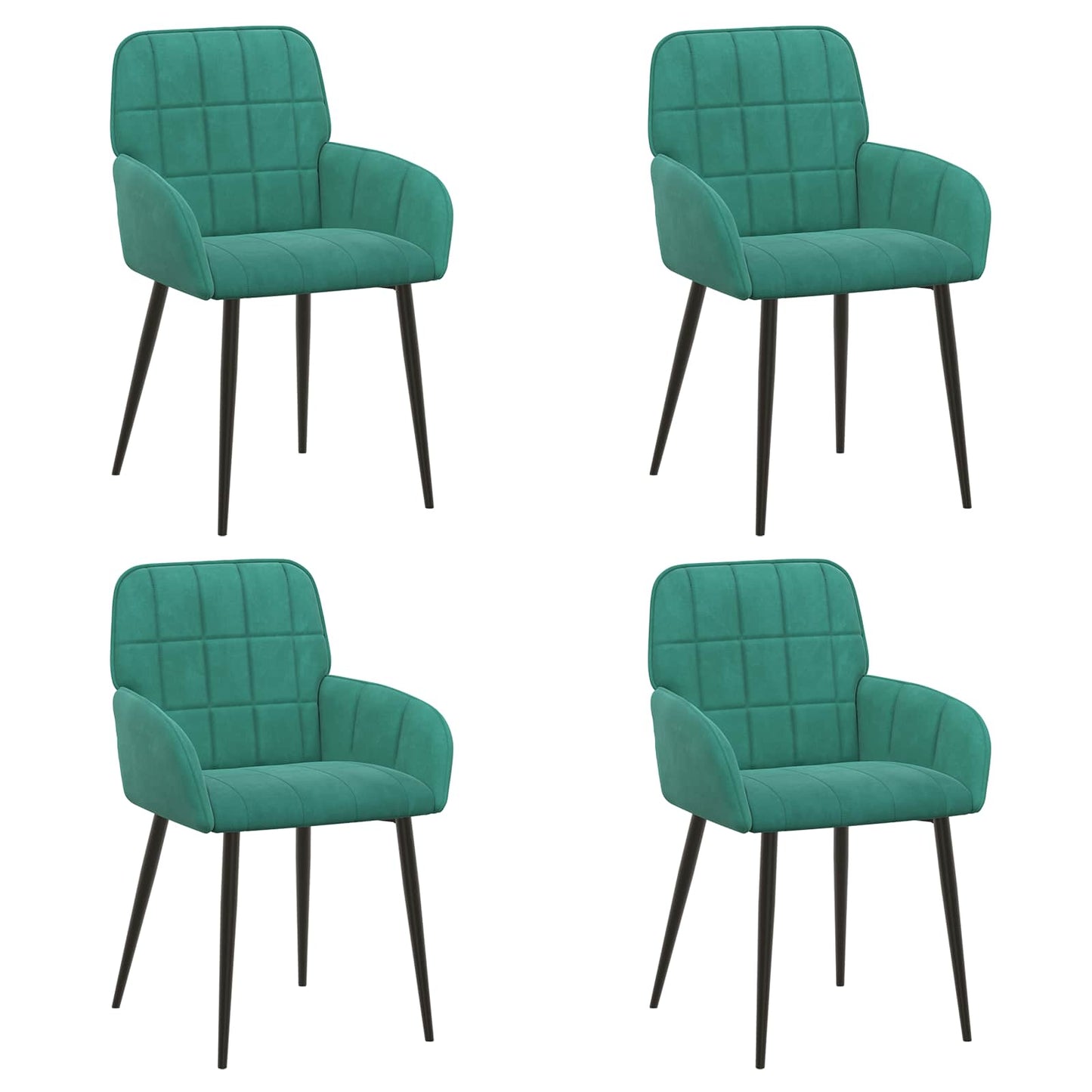 Eettafelstoelen 4 pcs fluweel Turquoise 57 x 50 x 85 cm is nu te koop bij PeponiXL, paradijselijk wonen!