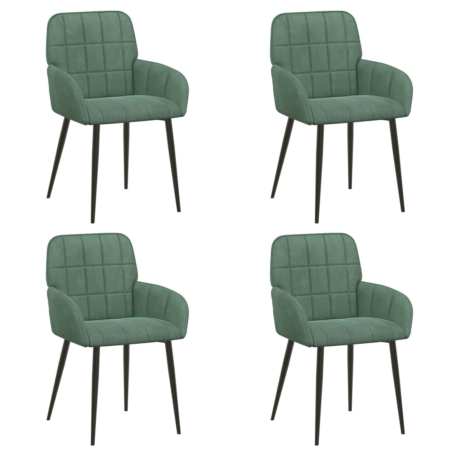 Eettafelstoelen 4 pcs fluweel Zeegroen 57 x 50 x 85 cm is nu te koop bij PeponiXL, paradijselijk wonen!