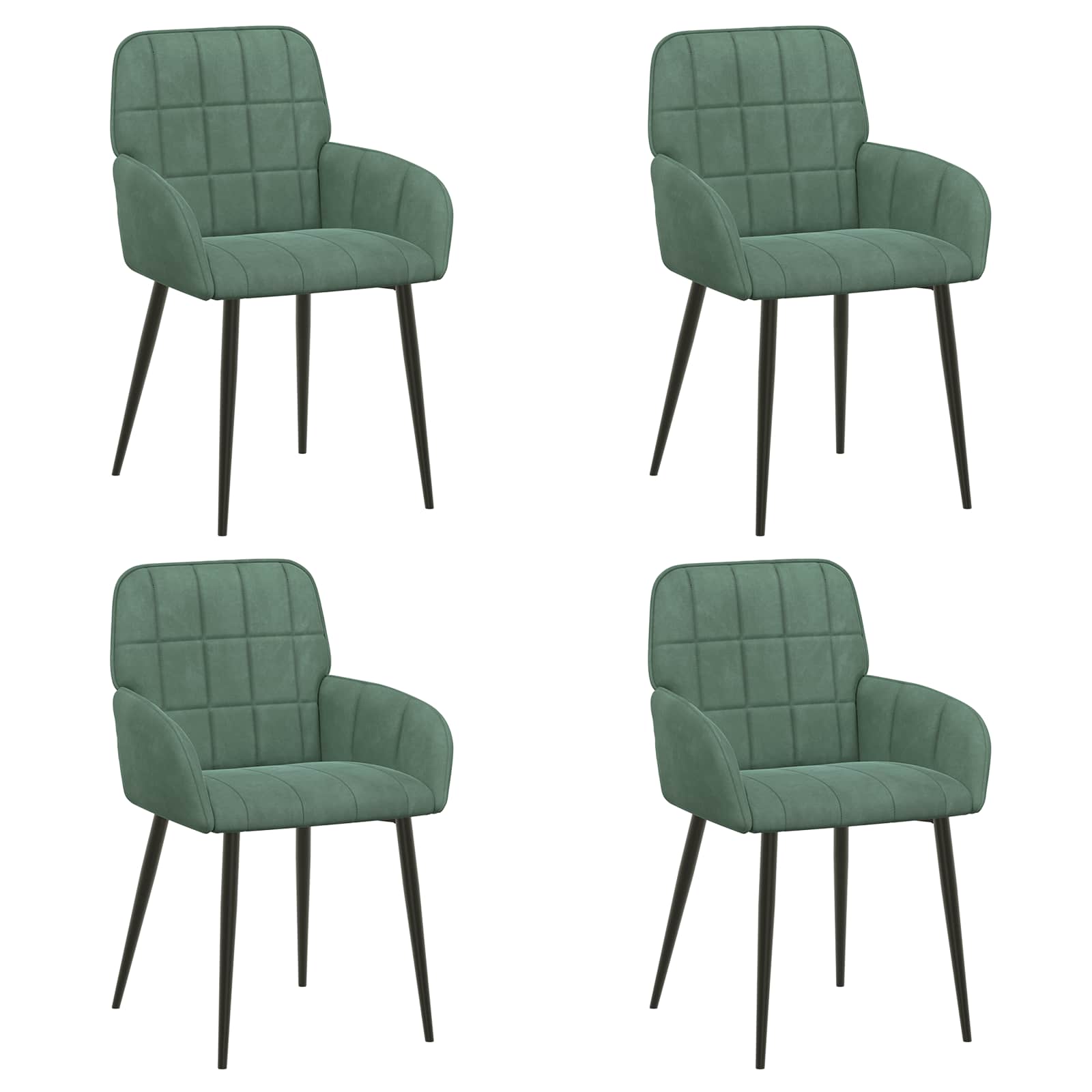 Eettafelstoelen 4 pcs fluweel Zeegroen 57 x 50 x 85 cm is nu te koop bij PeponiXL, paradijselijk wonen!
