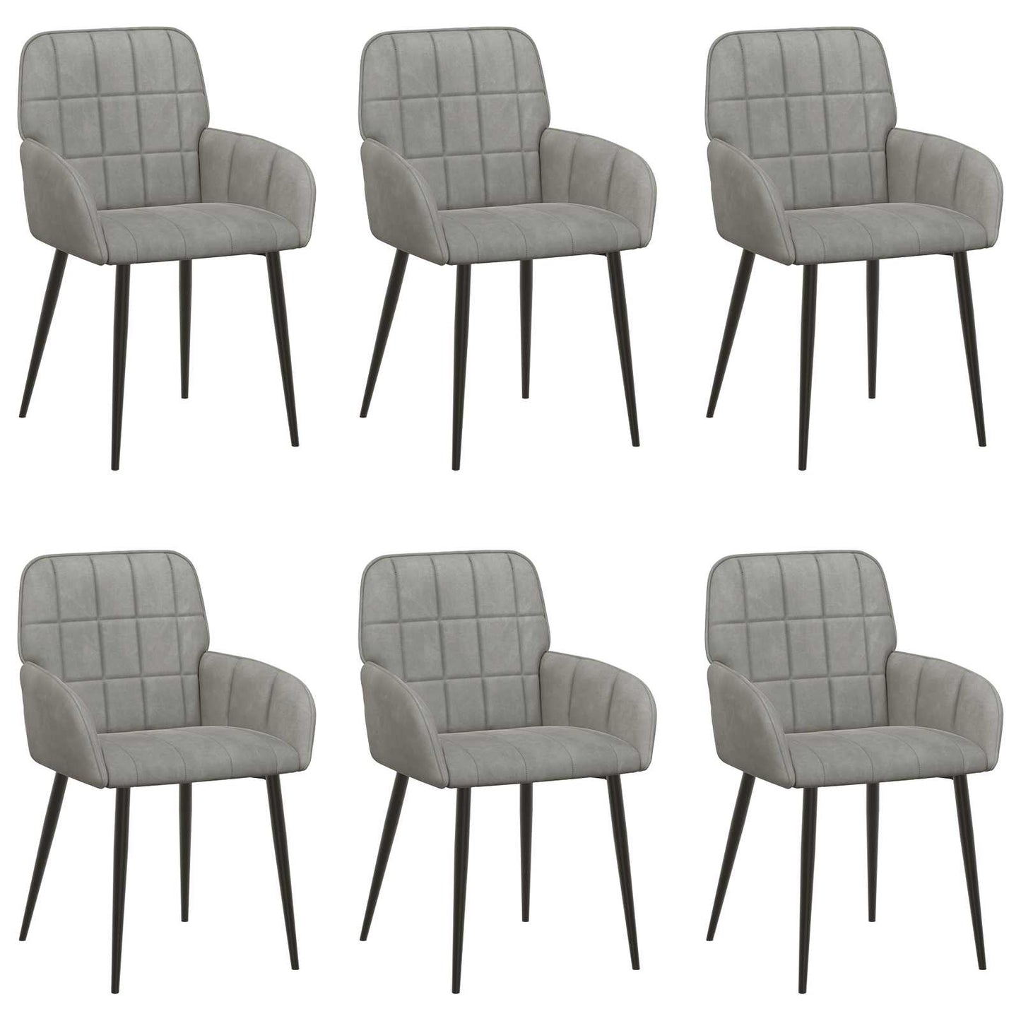 Eettafelstoelen 6 pcs fluweel Lichtgrijs 57 x 50 x 85 cm is nu te koop bij PeponiXL, paradijselijk wonen!