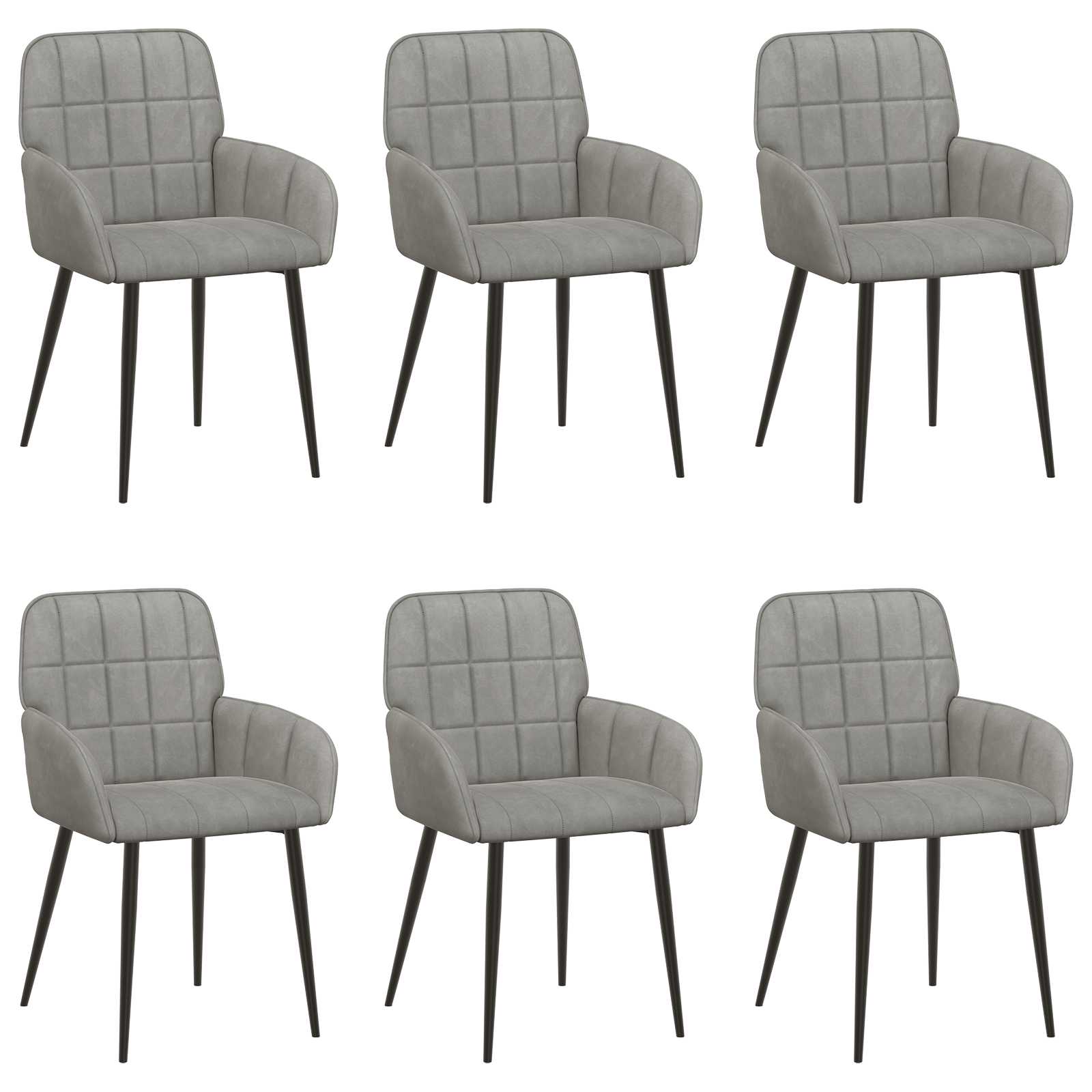 Eettafelstoelen 6 pcs fluweel Lichtgrijs 57 x 50 x 85 cm is nu te koop bij PeponiXL, paradijselijk wonen!