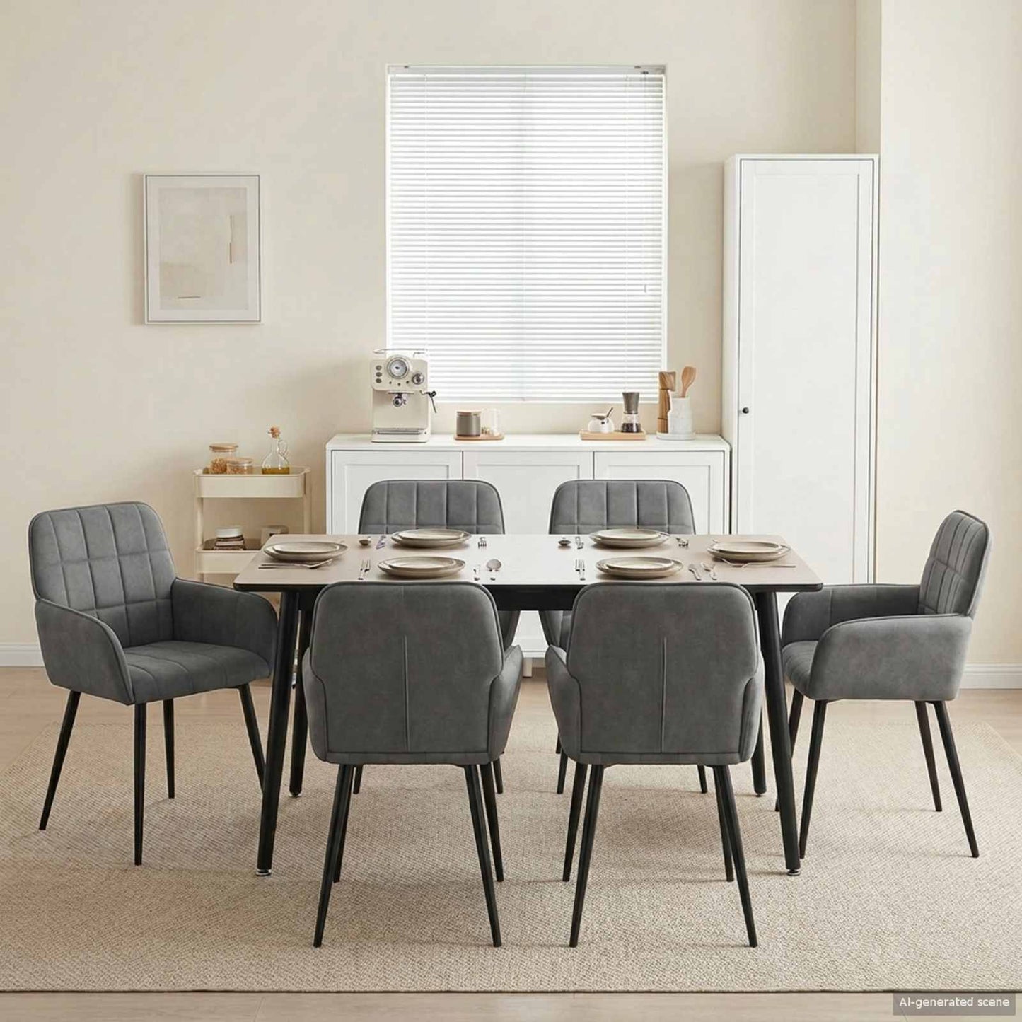 Eettafelstoelen 6 pcs fluweel Donkergrijs 57 x 50 x 85 cm is nu te koop bij PeponiXL, paradijselijk wonen!