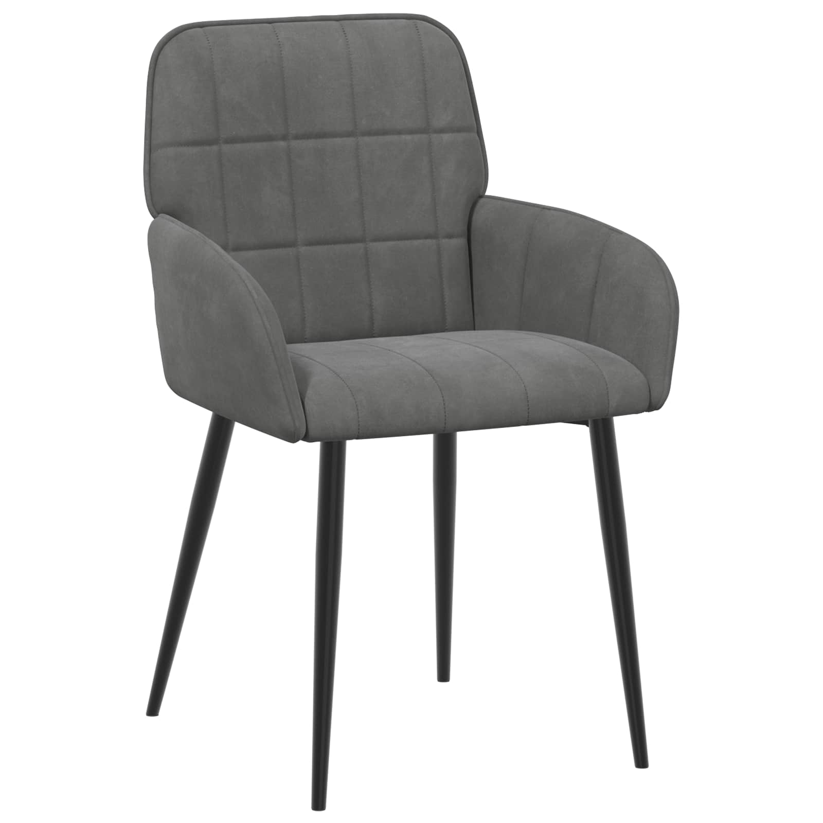 Eettafelstoelen 6 pcs fluweel Donkergrijs 57 x 50 x 85 cm is nu te koop bij PeponiXL, paradijselijk wonen!