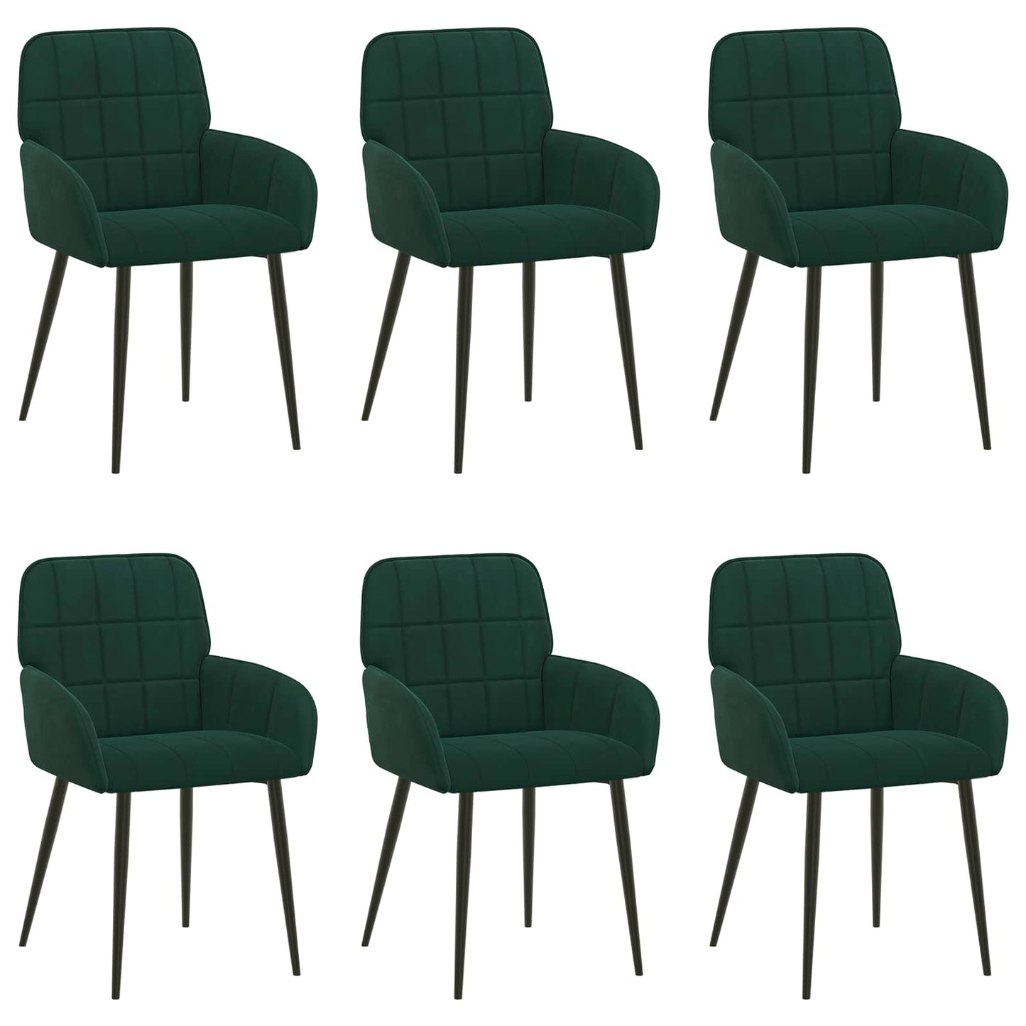Eettafelstoelen 6 pcs fluweel Donkergroen 57 x 50 x 85 cm is nu te koop bij PeponiXL, paradijselijk wonen!