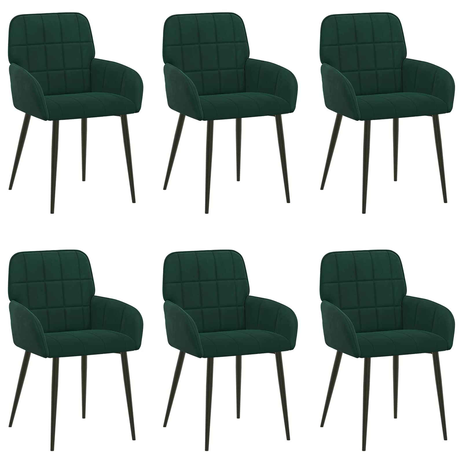 Eettafelstoelen 6 pcs fluweel Donkergroen 57 x 50 x 85 cm is nu te koop bij PeponiXL, paradijselijk wonen!