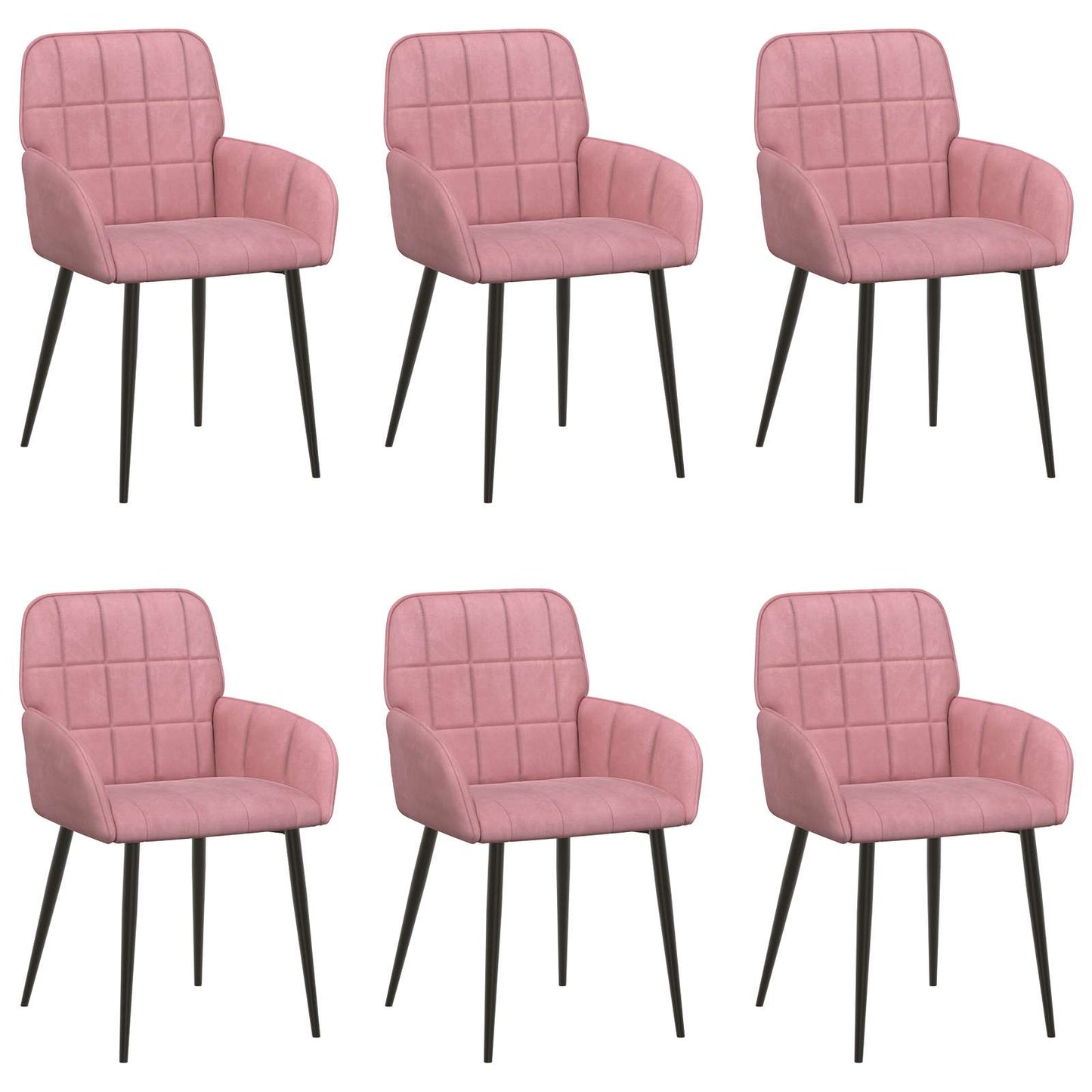 Eettafelstoelen 6 pcs fluweel Roze 57 x 50 x 85 cm is nu te koop bij PeponiXL, paradijselijk wonen!