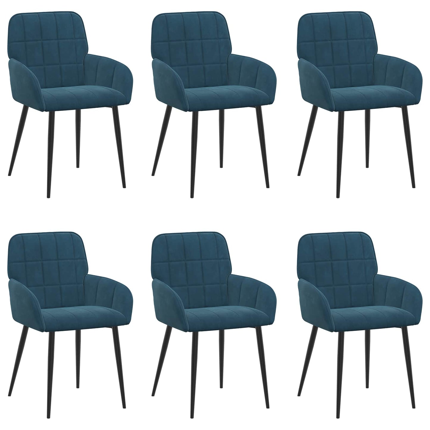 Eettafelstoelen 6 pcs fluweel Blauw 57 x 50 x 85 cm is nu te koop bij PeponiXL, paradijselijk wonen!