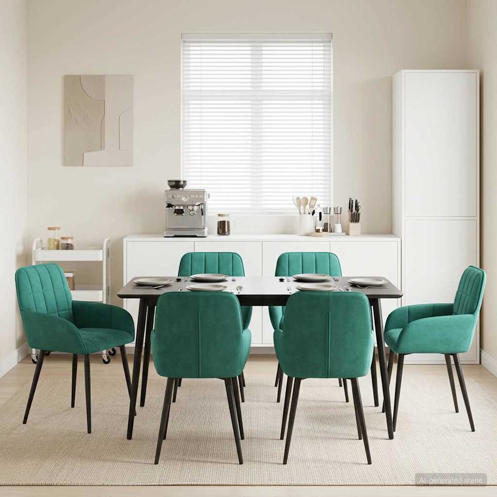 Eettafelstoelen 6 pcs fluweel Turquoise 57 x 50 x 85 cm is nu te koop bij PeponiXL, paradijselijk wonen!