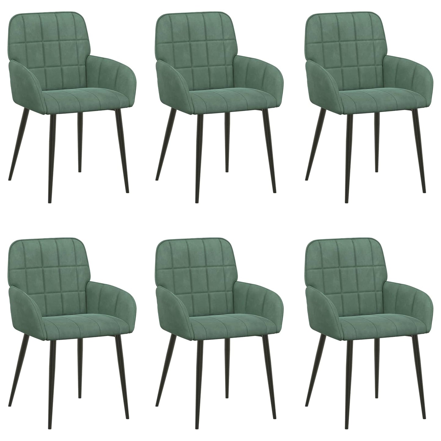 Eettafelstoelen 6 pcs fluweel Zeegroen 57 x 50 x 85 cm is nu te koop bij PeponiXL, paradijselijk wonen!