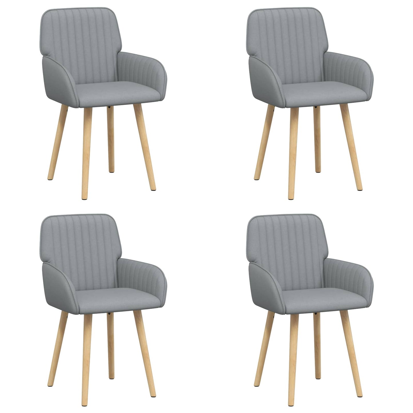 Eettafelstoelen 4 pcs Stof Lichtgrijs 56,5 x 50 x 87,5 cm is nu te koop bij PeponiXL, paradijselijk wonen!