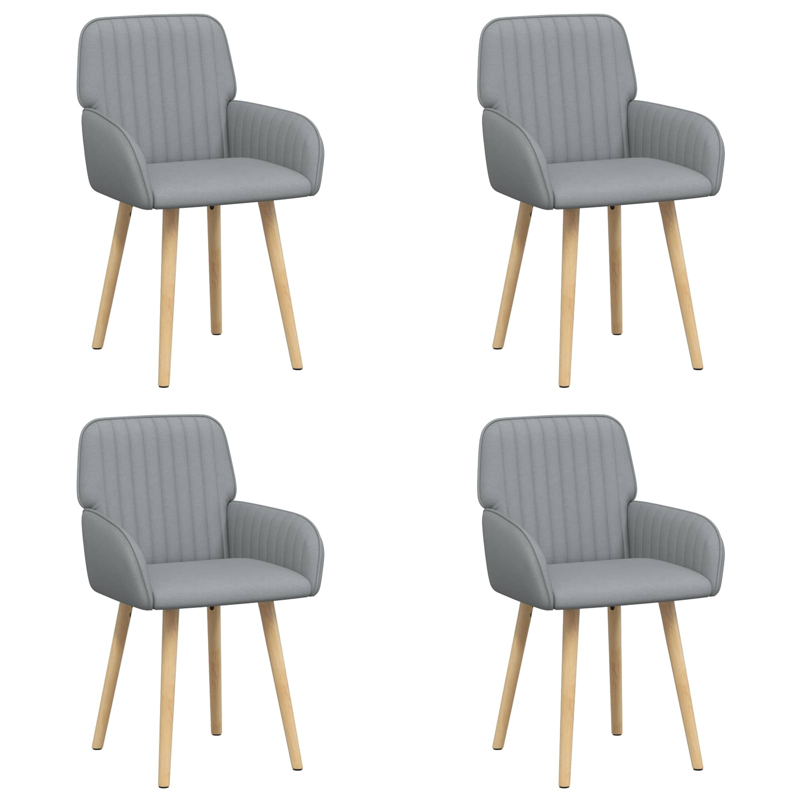 Eettafelstoelen 4 pcs Stof Lichtgrijs 56,5 x 50 x 87,5 cm is nu te koop bij PeponiXL, paradijselijk wonen!