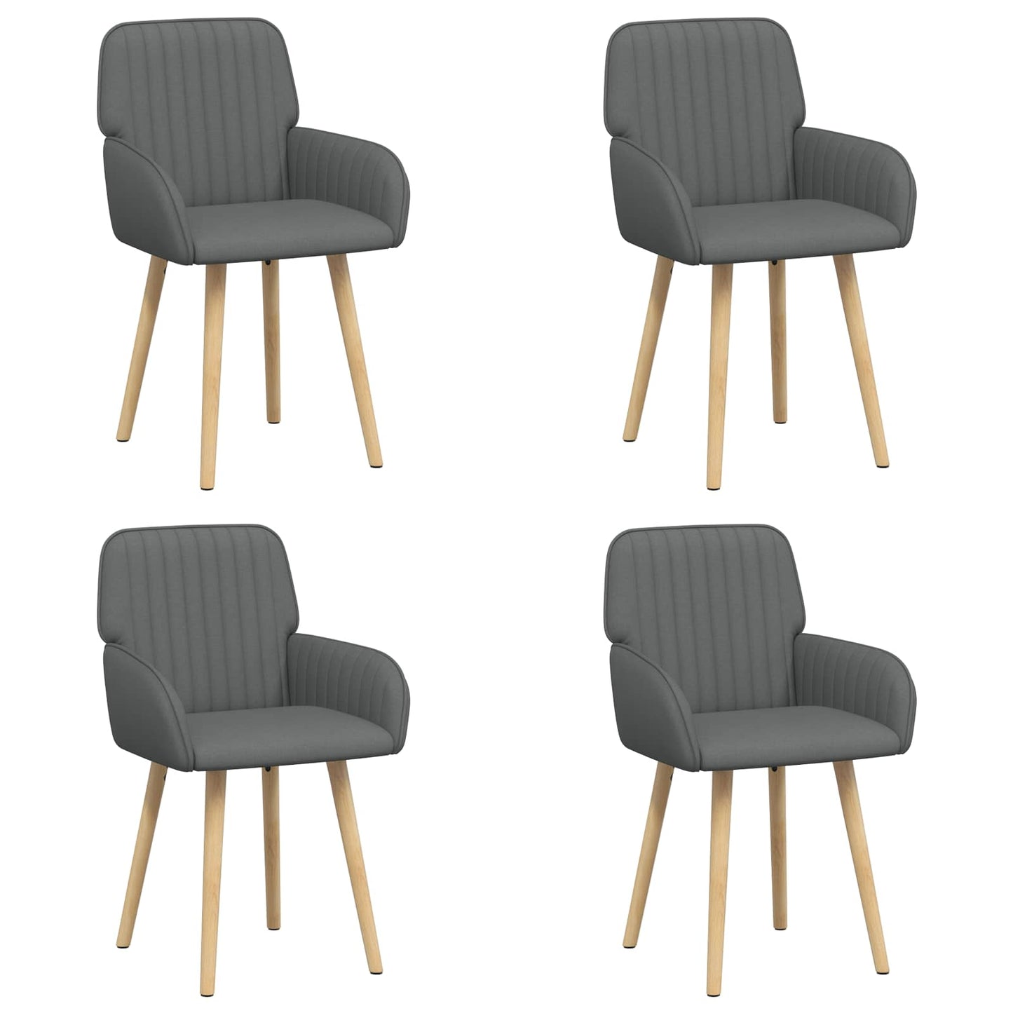 Eettafelstoelen 4 pcs Stof Donkergrijs 56,5 x 50 x 87,5 cm is nu te koop bij PeponiXL, paradijselijk wonen!