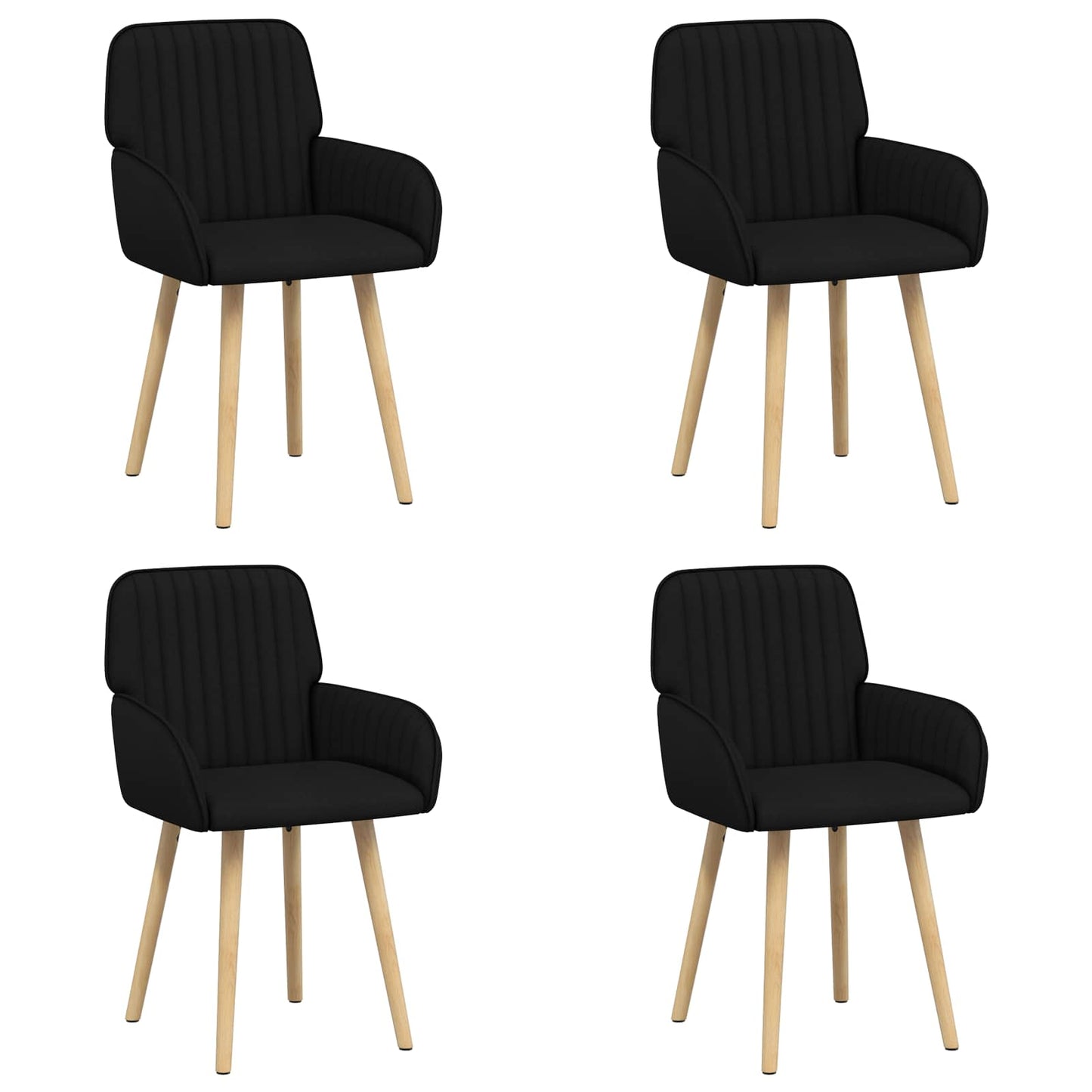 Eettafelstoelen 4 pcs Stof Zwart 56,5 x 50 x 87,5 cm is nu te koop bij PeponiXL, paradijselijk wonen!
