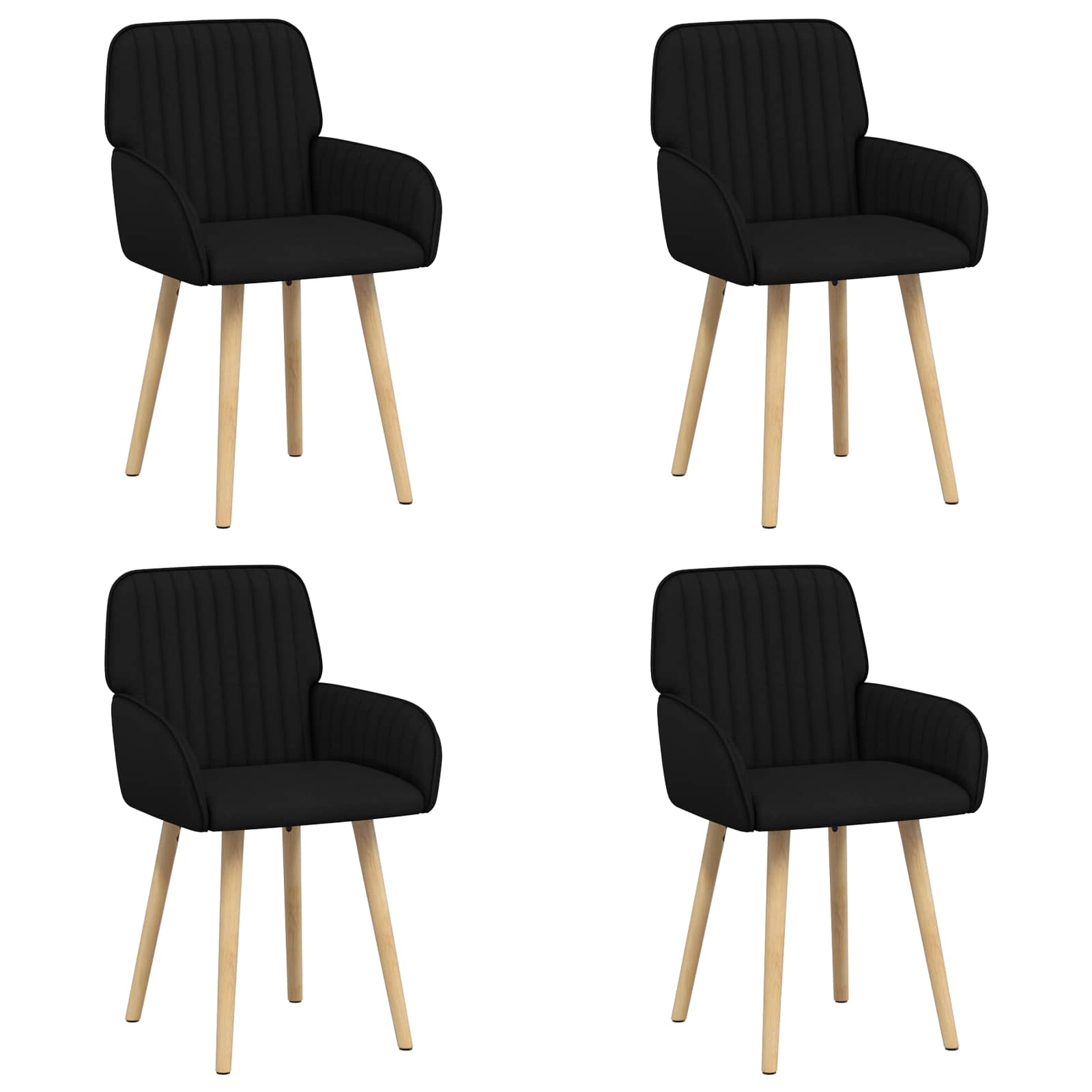 Eettafelstoelen 4 pcs Stof Zwart 56,5 x 50 x 87,5 cm is nu te koop bij PeponiXL, paradijselijk wonen!