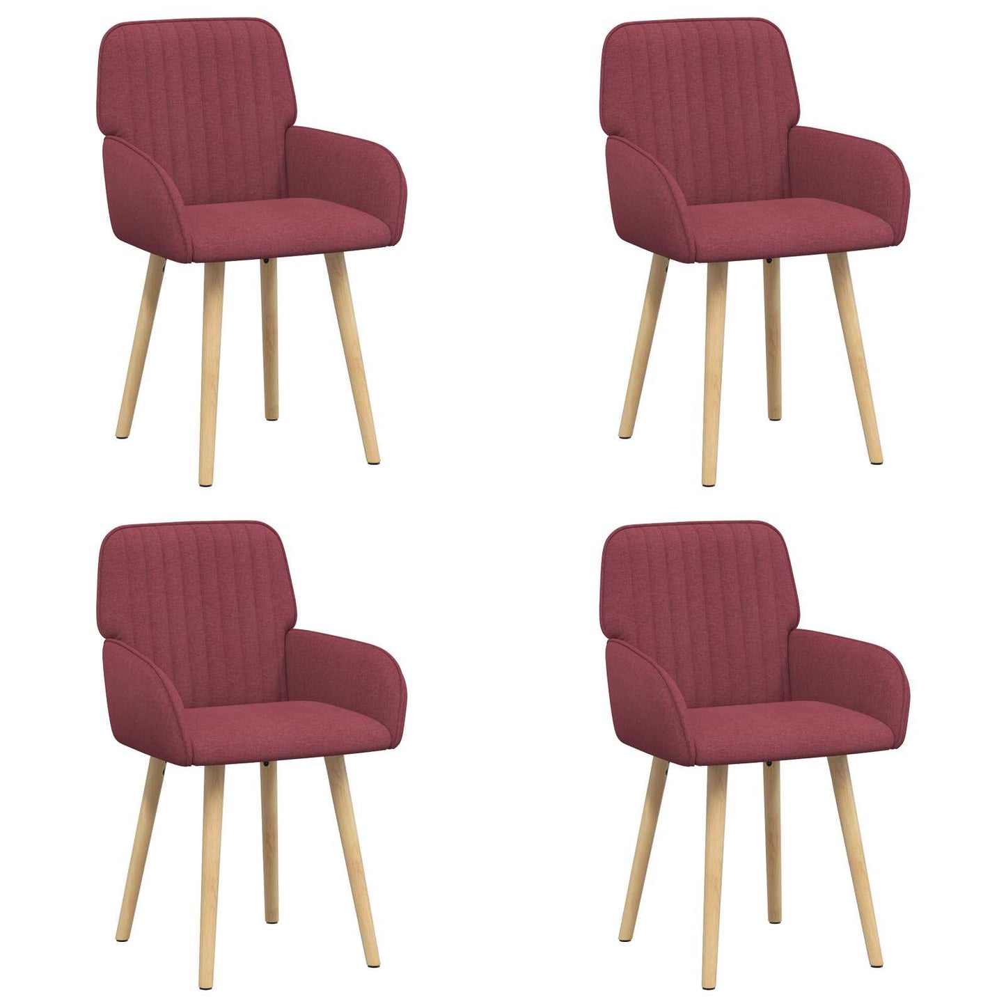 Eettafelstoelen 4 pcs Stof Wijnrood 56,5 x 50 x 87,5 cm is nu te koop bij PeponiXL, paradijselijk wonen!