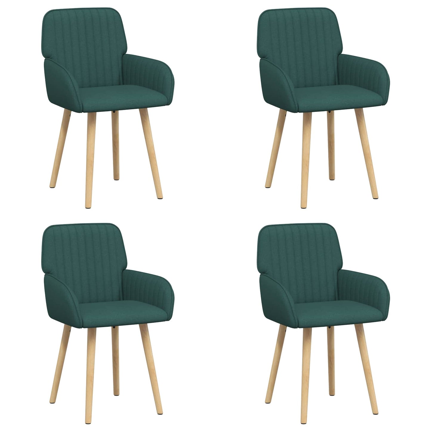 Eettafelstoelen 4 pcs Stof Donkergroen 56,5 x 50 x 87,5 cm is nu te koop bij PeponiXL, paradijselijk wonen!