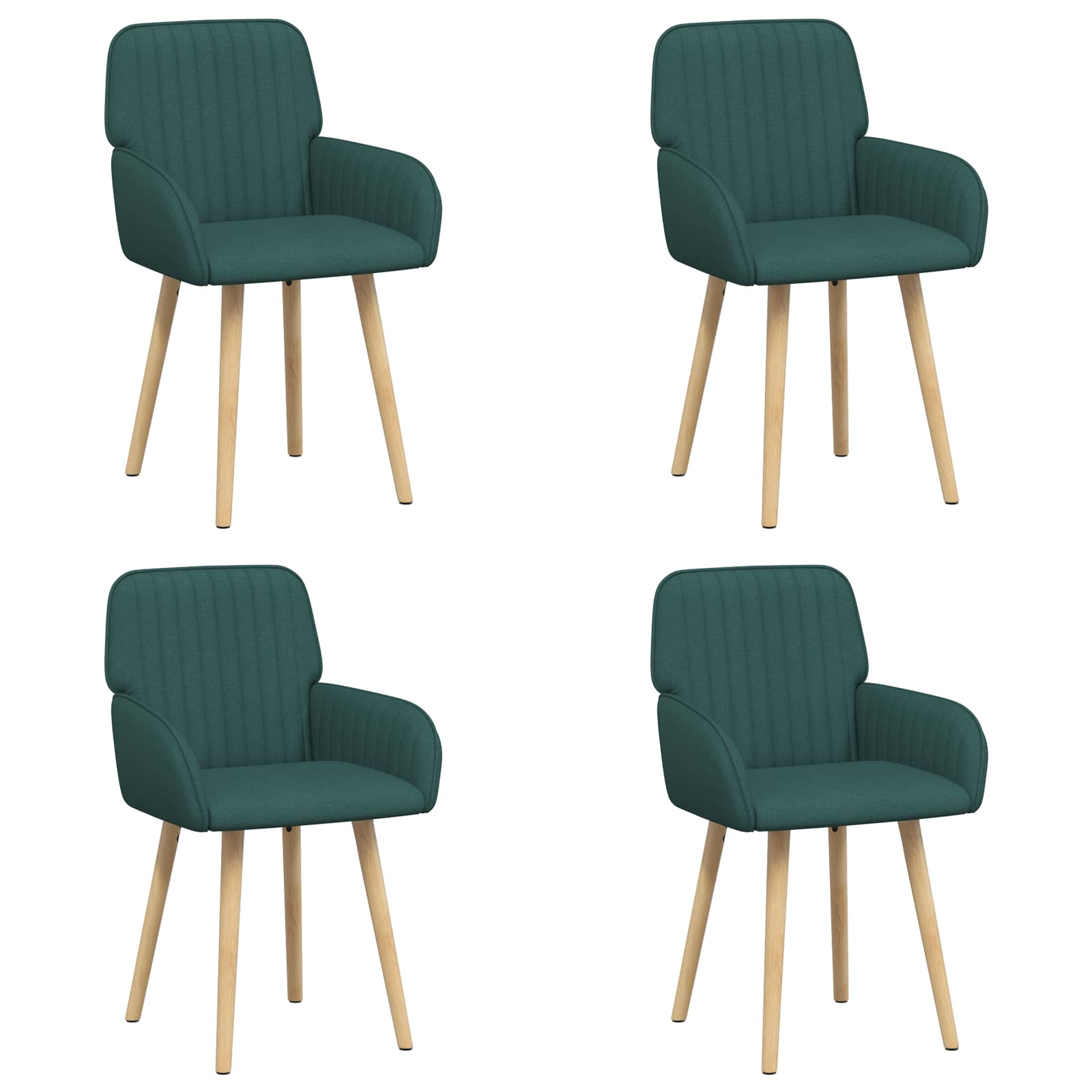 Eettafelstoelen 4 pcs Stof Donkergroen 56,5 x 50 x 87,5 cm is nu te koop bij PeponiXL, paradijselijk wonen!