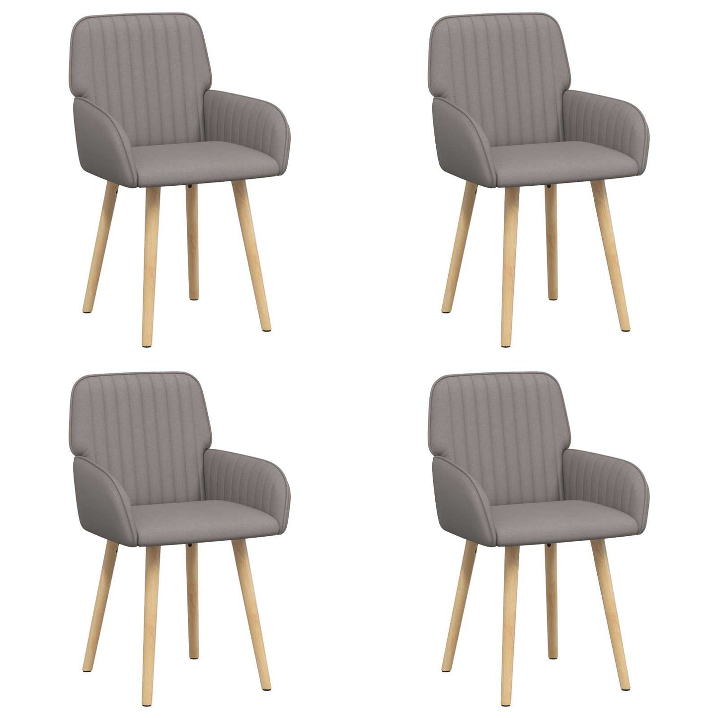 Eettafelstoelen 4 pcs Stof Taupe 56,5 x 50 x 87,5 cm is nu te koop bij PeponiXL, paradijselijk wonen!
