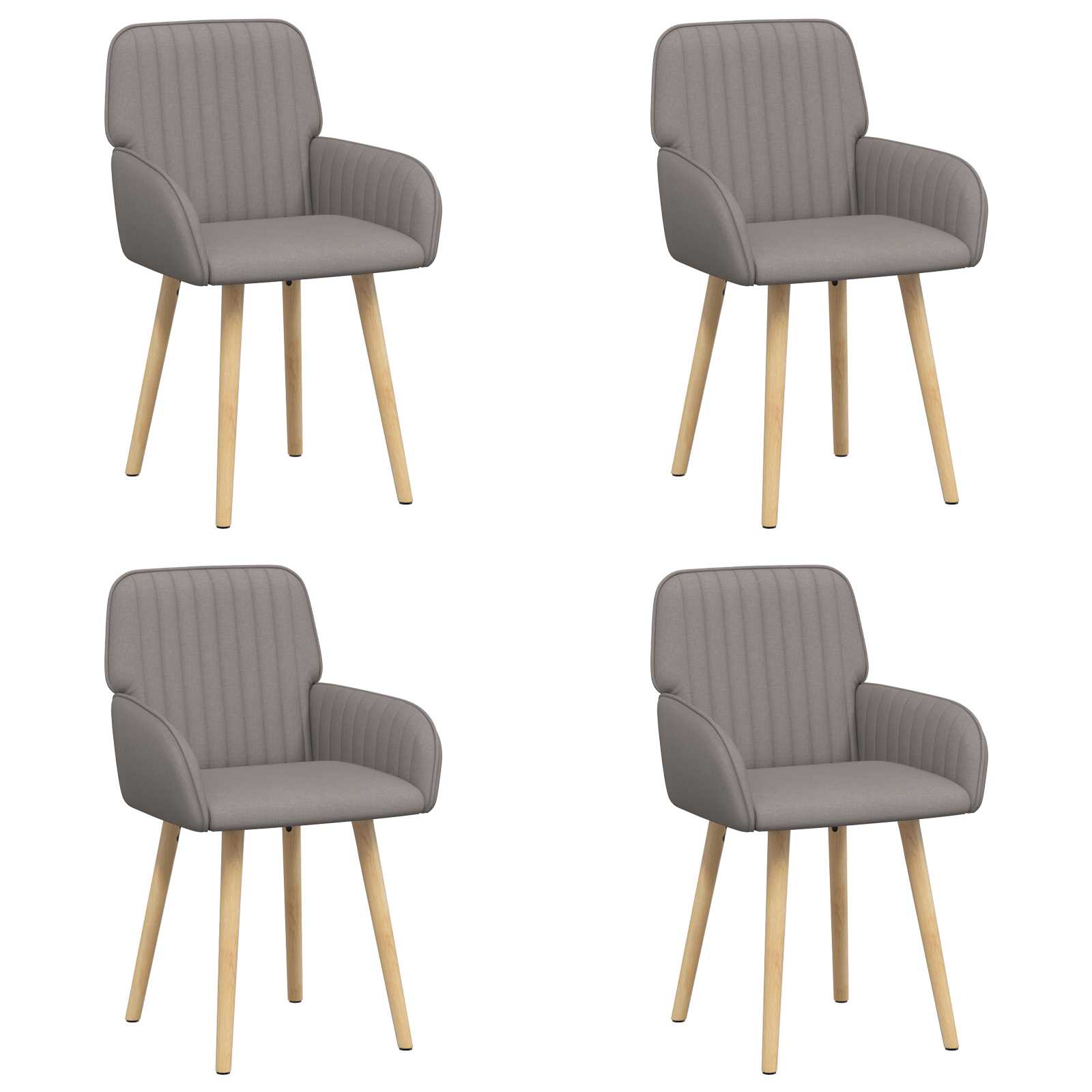 Eettafelstoelen 4 pcs Stof Taupe 56,5 x 50 x 87,5 cm is nu te koop bij PeponiXL, paradijselijk wonen!