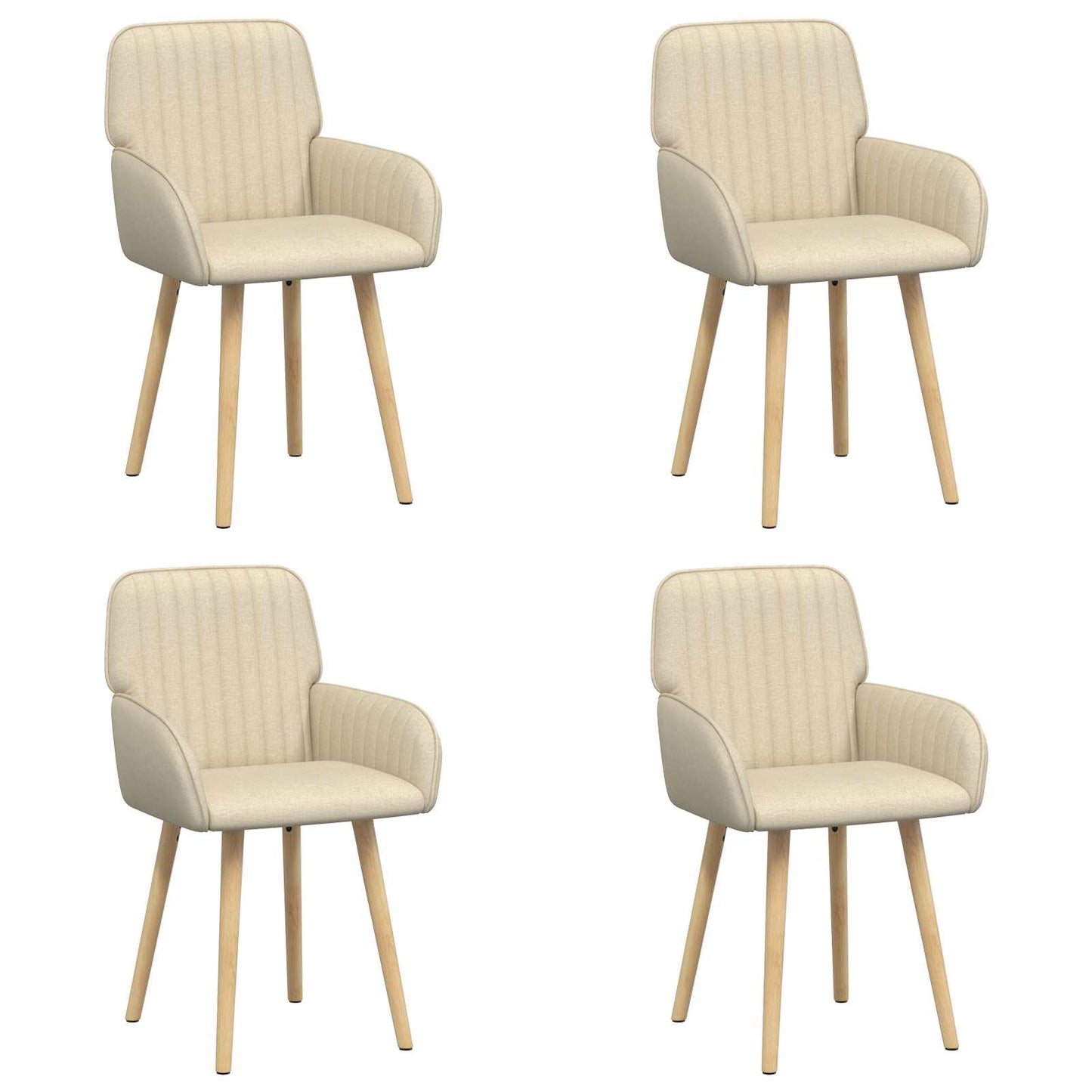 Eettafelstoelen 4 pcs Stof Crèmekleurig 56,5 x 50 x 87,5 cm is nu te koop bij PeponiXL, paradijselijk wonen!
