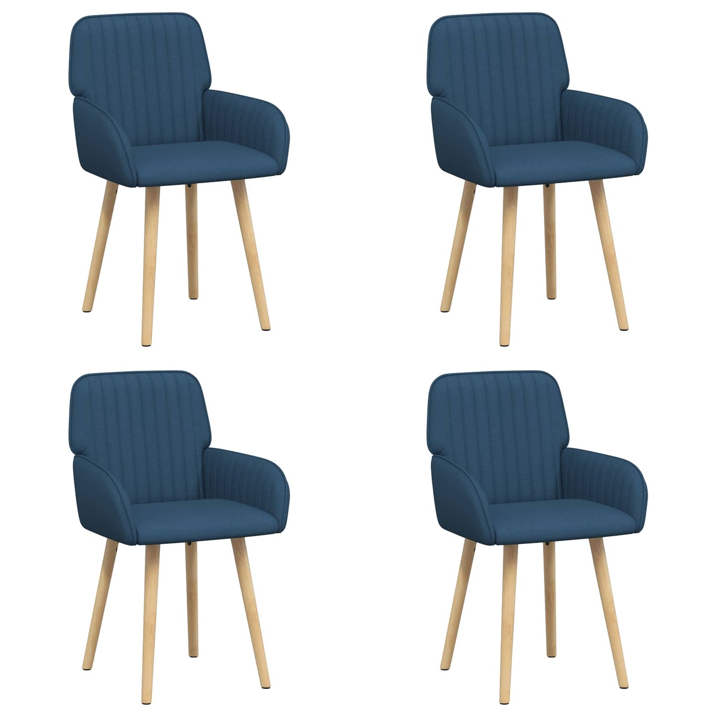 Eettafelstoelen 4 pcs Stof Blauw 56,5 x 50 x 87,5 cm is nu te koop bij PeponiXL, paradijselijk wonen!