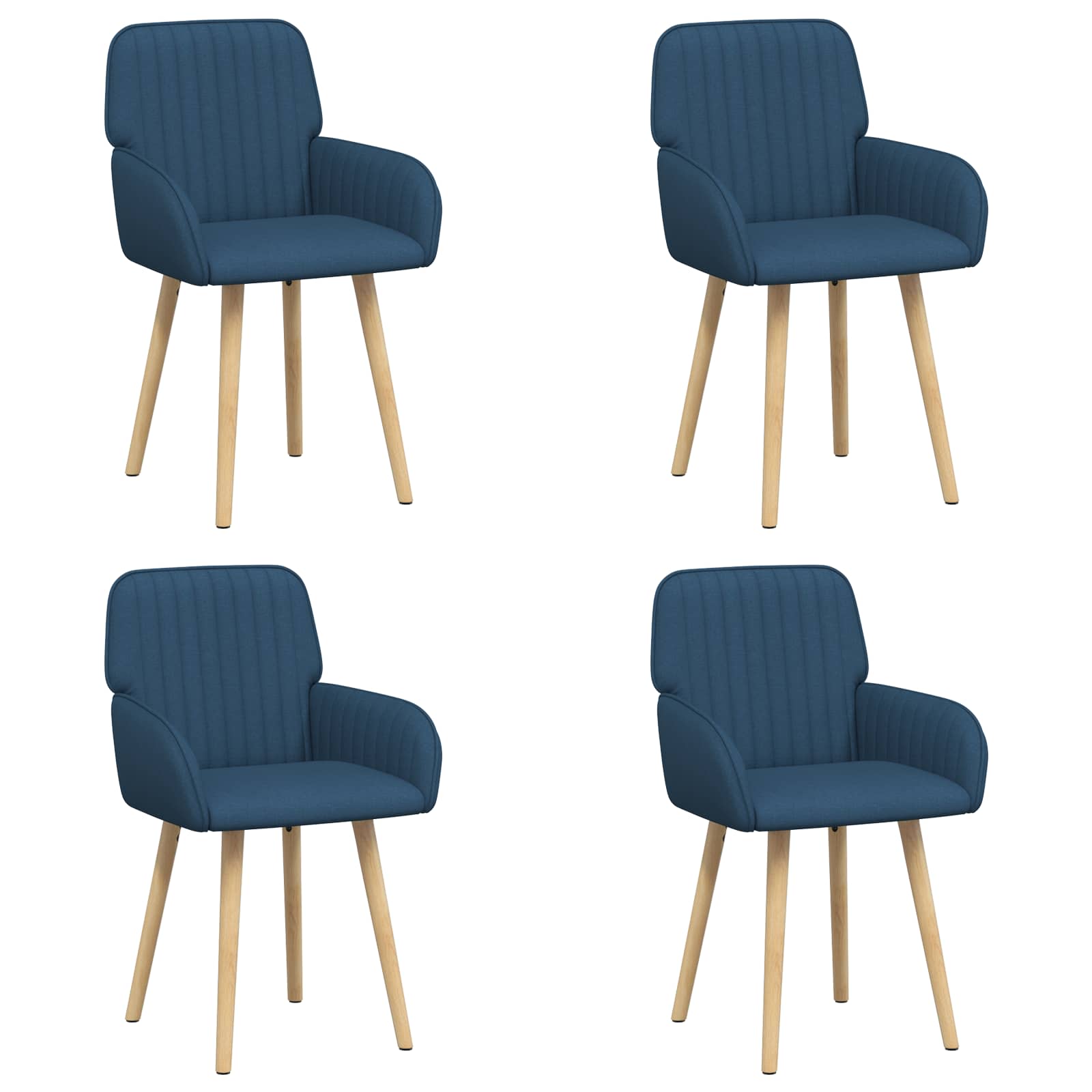 Eettafelstoelen 4 pcs Stof Blauw 56,5 x 50 x 87,5 cm is nu te koop bij PeponiXL, paradijselijk wonen!