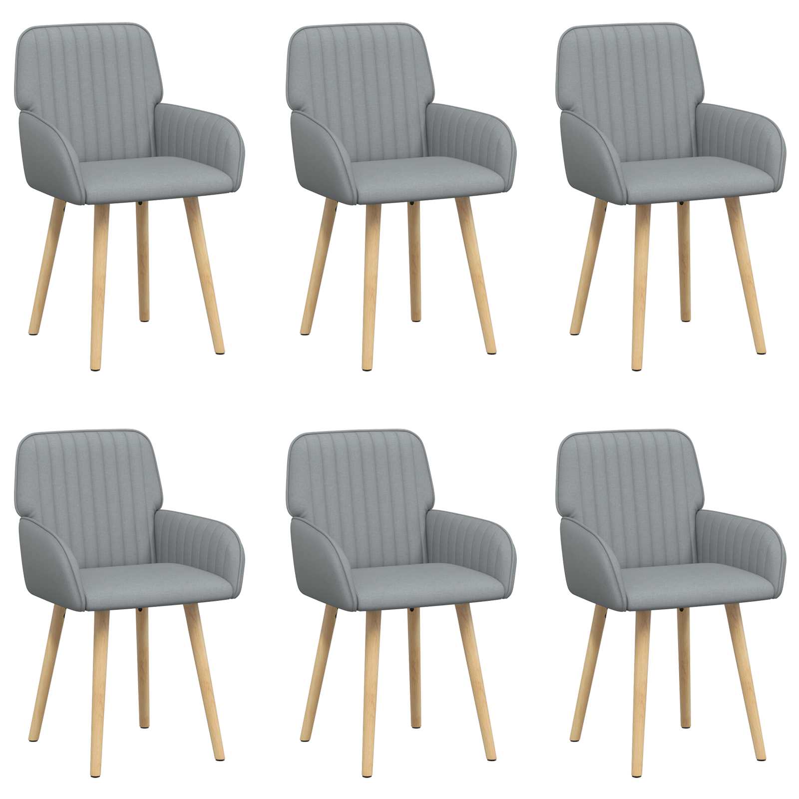 Eettafelstoelen 6 pcs Stof Lichtgrijs 56,5 x 50 x 87,5 cm is nu te koop bij PeponiXL, paradijselijk wonen!