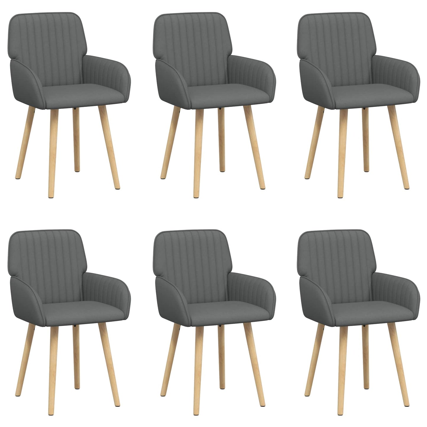 Eettafelstoelen 6 pcs Stof Donkergrijs 56,5 x 50 x 87,5 cm is nu te koop bij PeponiXL, paradijselijk wonen!