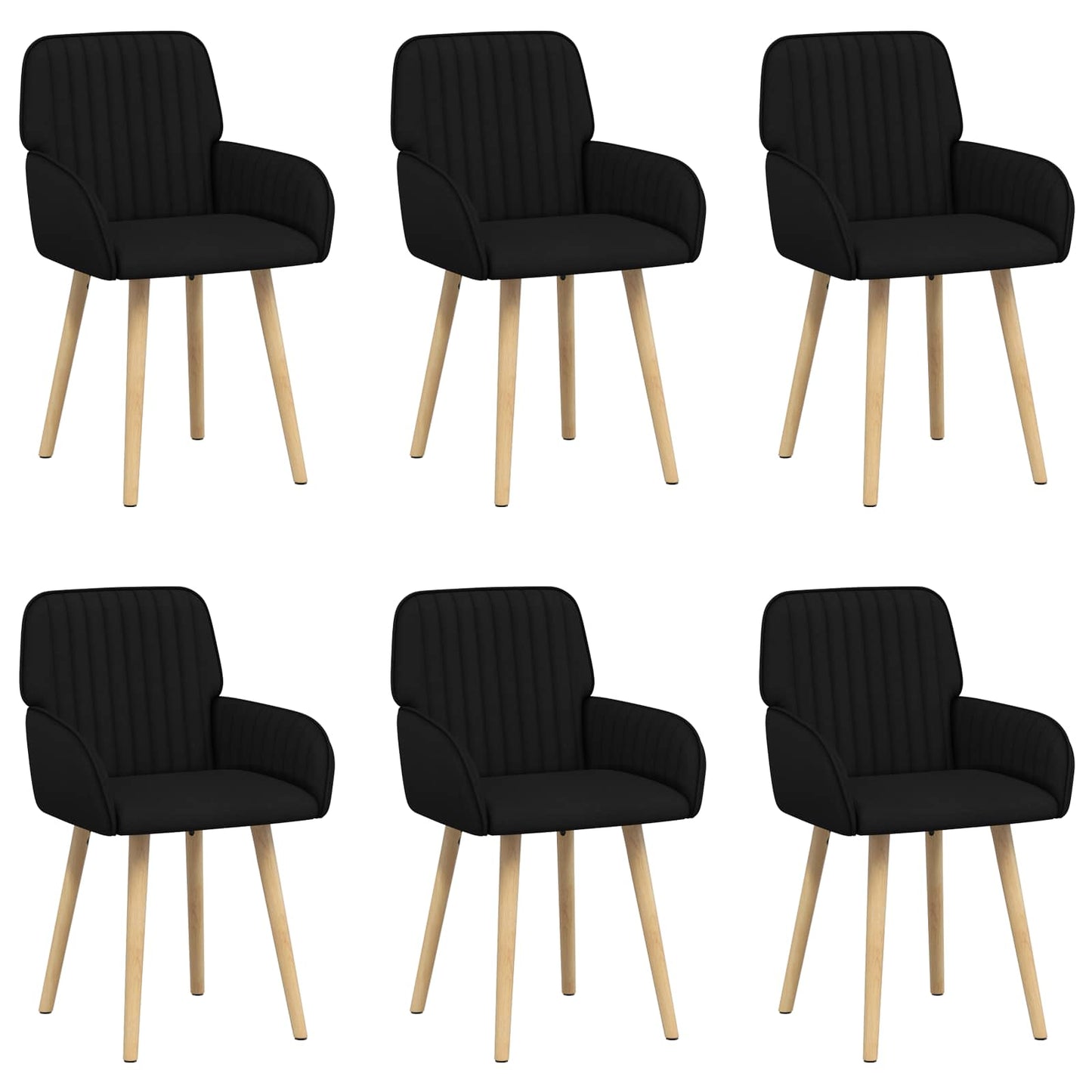 Eettafelstoelen 6 pcs Stof Zwart 56,5 x 50 x 87,5 cm is nu te koop bij PeponiXL, paradijselijk wonen!