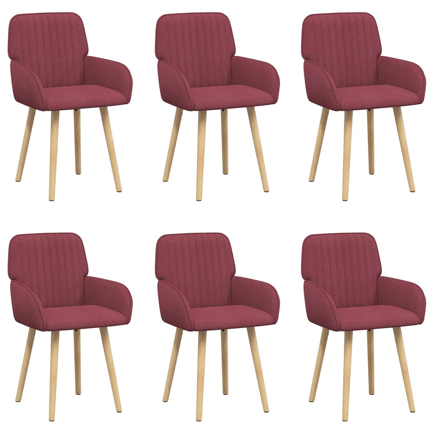 Eettafelstoelen 6 pcs Stof Wijnrood 56,5 x 50 x 87,5 cm is nu te koop bij PeponiXL, paradijselijk wonen!
