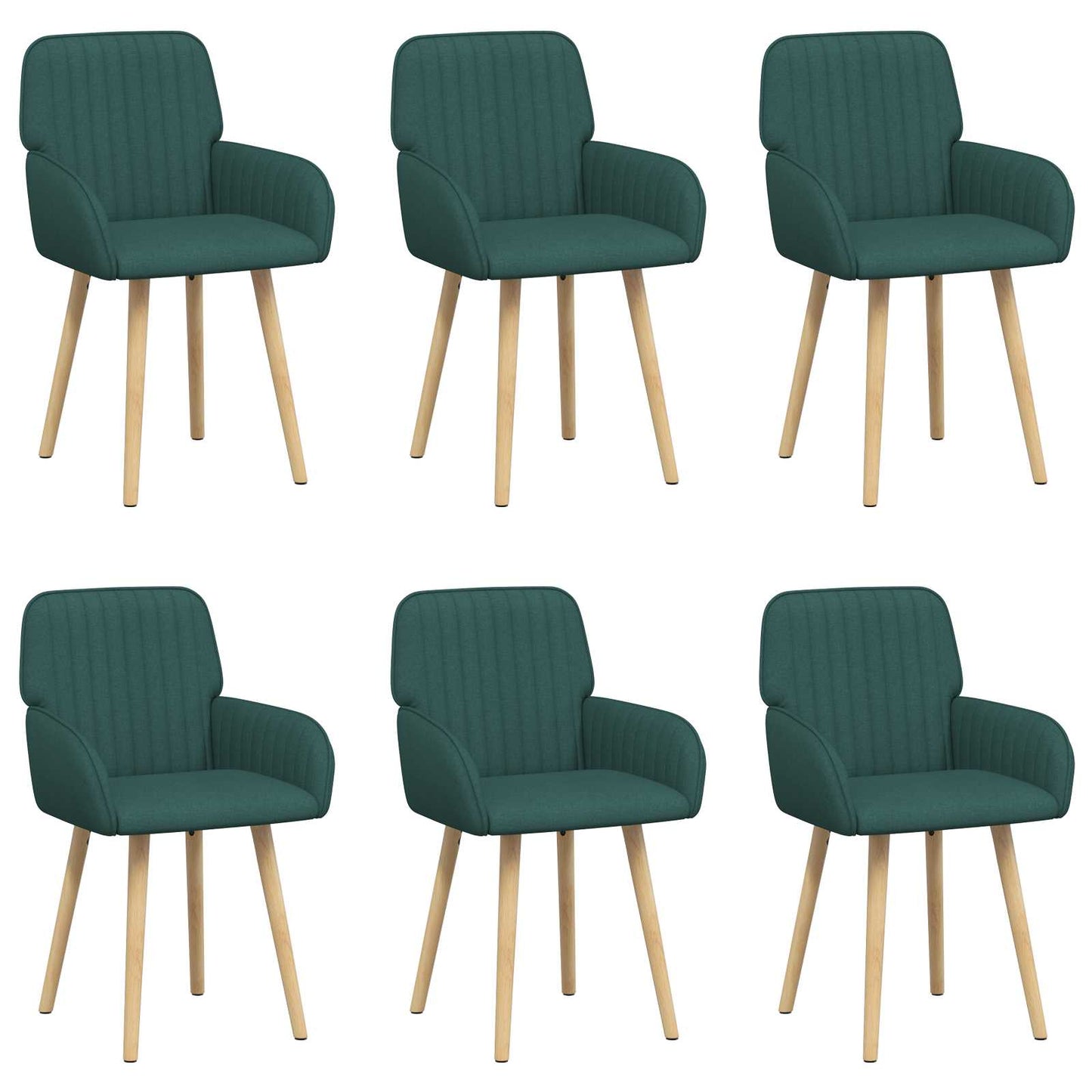 Eettafelstoelen 6 pcs Stof Donkergroen 56,5 x 50 x 87,5 cm is nu te koop bij PeponiXL, paradijselijk wonen!