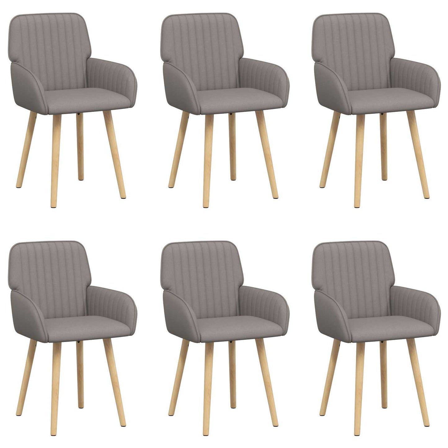 Eettafelstoelen 6 pcs Stof Taupe 56,5 x 50 x 87,5 cm is nu te koop bij PeponiXL, paradijselijk wonen!