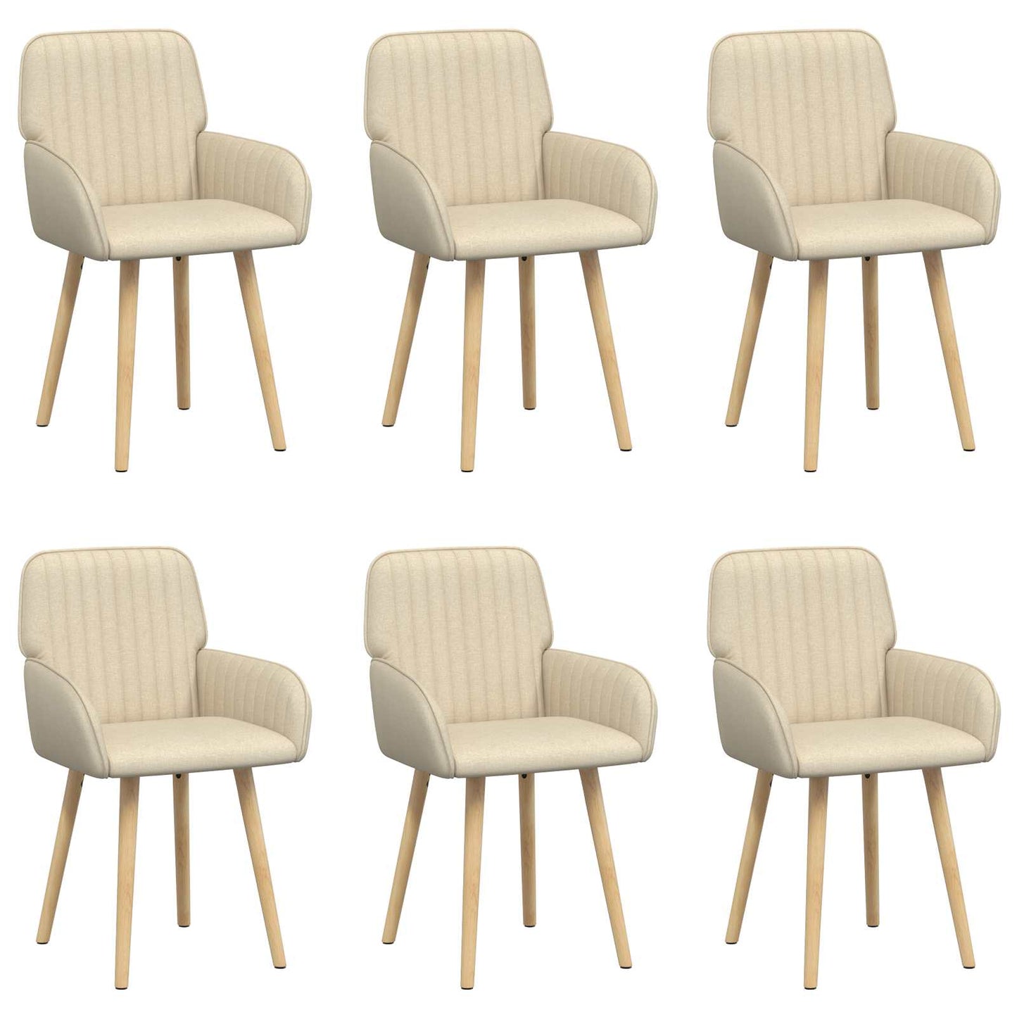 Eettafelstoelen 6 pcs Stof Crèmekleurig 56,5 x 50 x 87,5 cm is nu te koop bij PeponiXL, paradijselijk wonen!