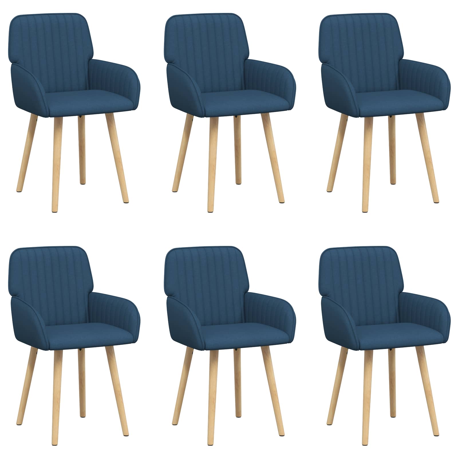 Eettafelstoelen 6 pcs Stof Blauw 56,5 x 50 x 87,5 cm is nu te koop bij PeponiXL, paradijselijk wonen!