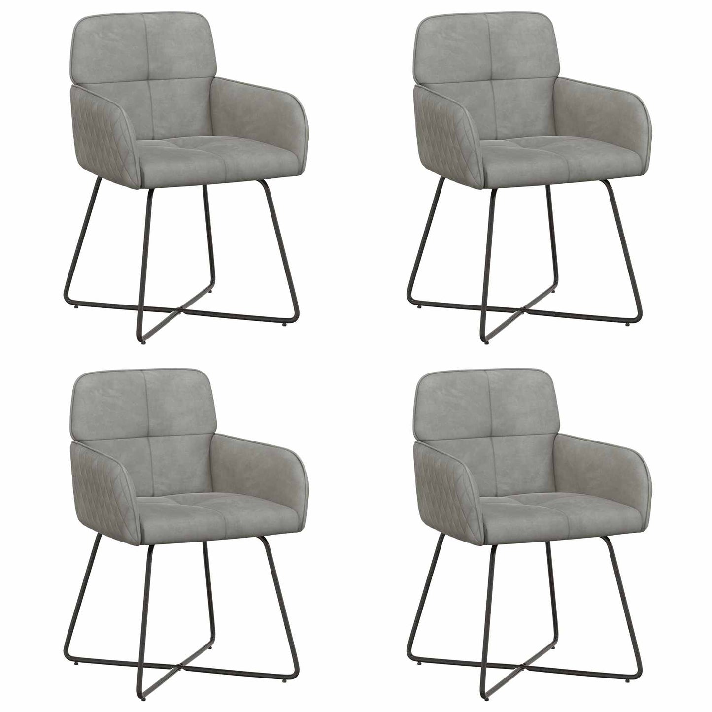 Eettafelstoelen 4 pcs fluweel Lichtgrijs 59 x 56,5 x 86 cm is nu te koop bij PeponiXL, paradijselijk wonen!