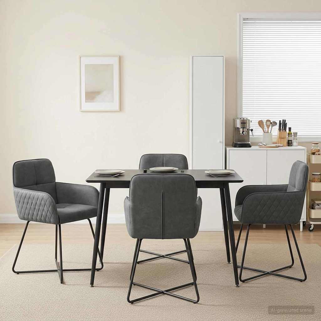 Eettafelstoelen 4 pcs fluweel Donkergrijs 59 x 56,5 x 86 cm is nu te koop bij PeponiXL, paradijselijk wonen!