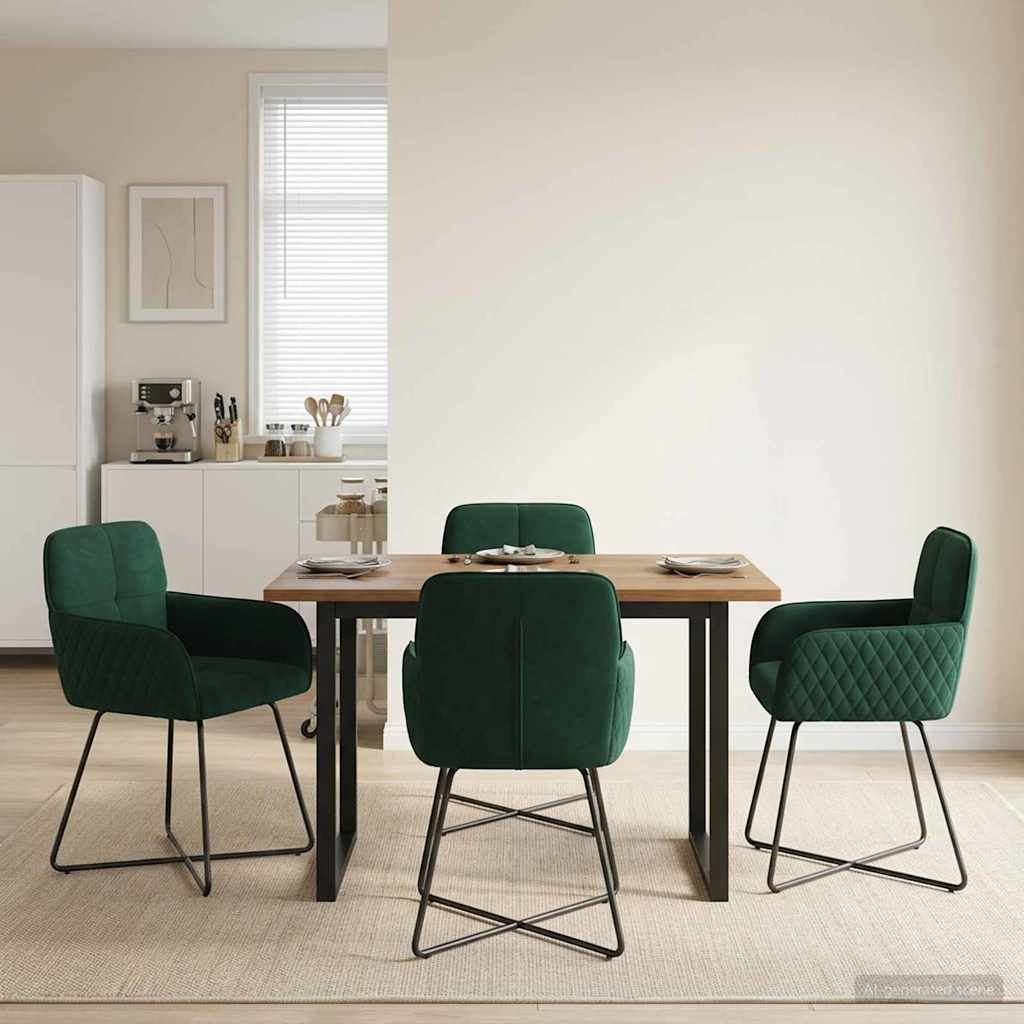 Eettafelstoelen 4 pcs fluweel Donkergroen 59 x 56,5 x 86 cm is nu te koop bij PeponiXL, paradijselijk wonen!