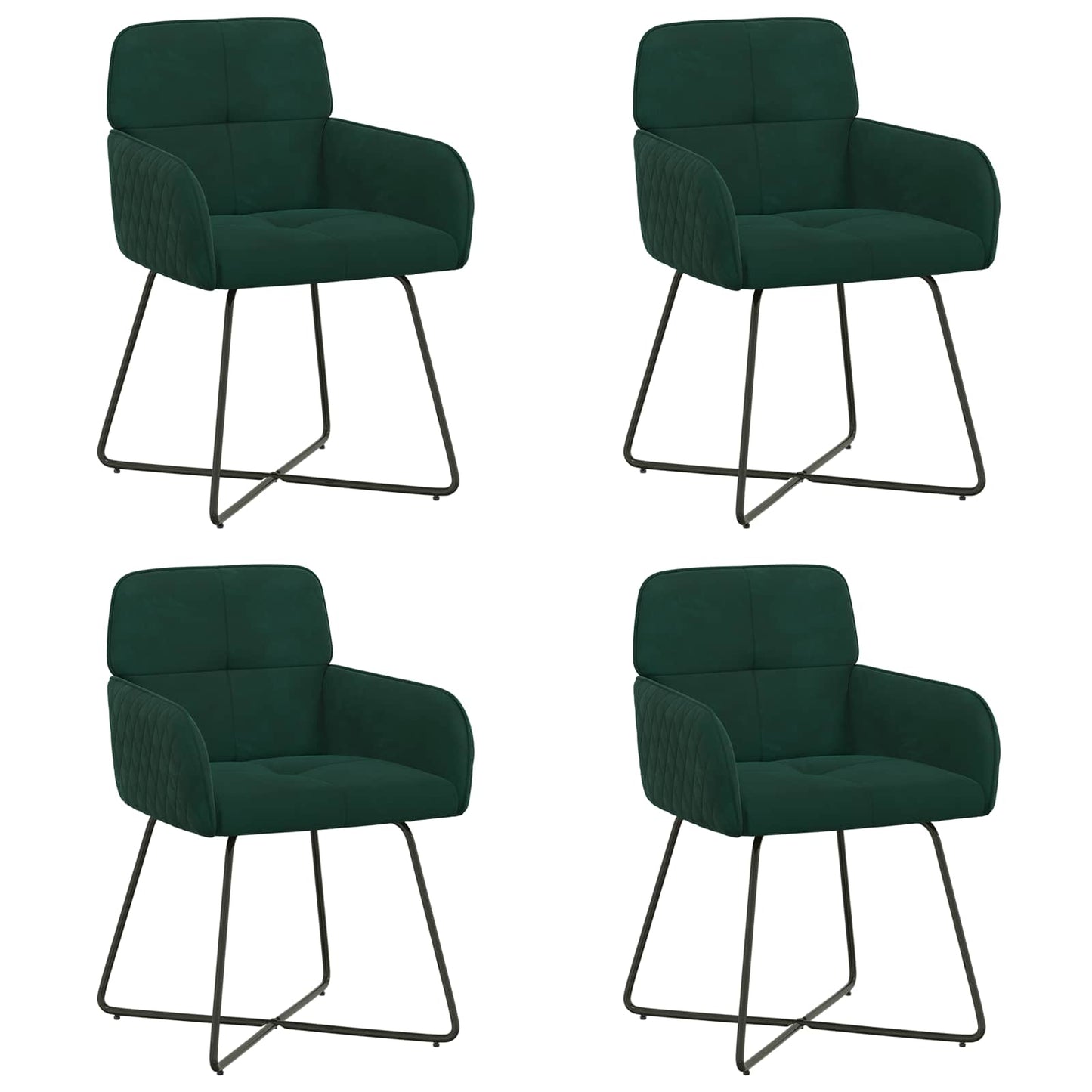 Eettafelstoelen 4 pcs fluweel Donkergroen 59 x 56,5 x 86 cm is nu te koop bij PeponiXL, paradijselijk wonen!