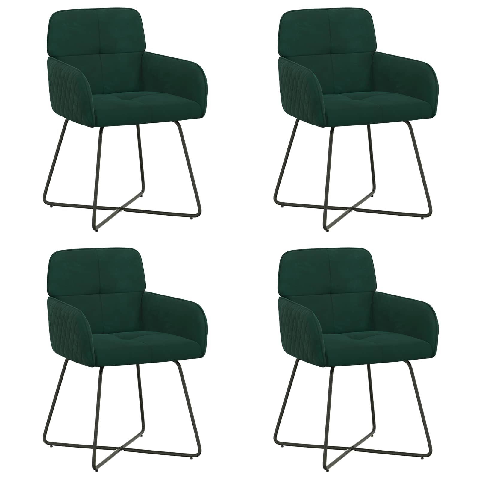Eettafelstoelen 4 pcs fluweel Donkergroen 59 x 56,5 x 86 cm is nu te koop bij PeponiXL, paradijselijk wonen!