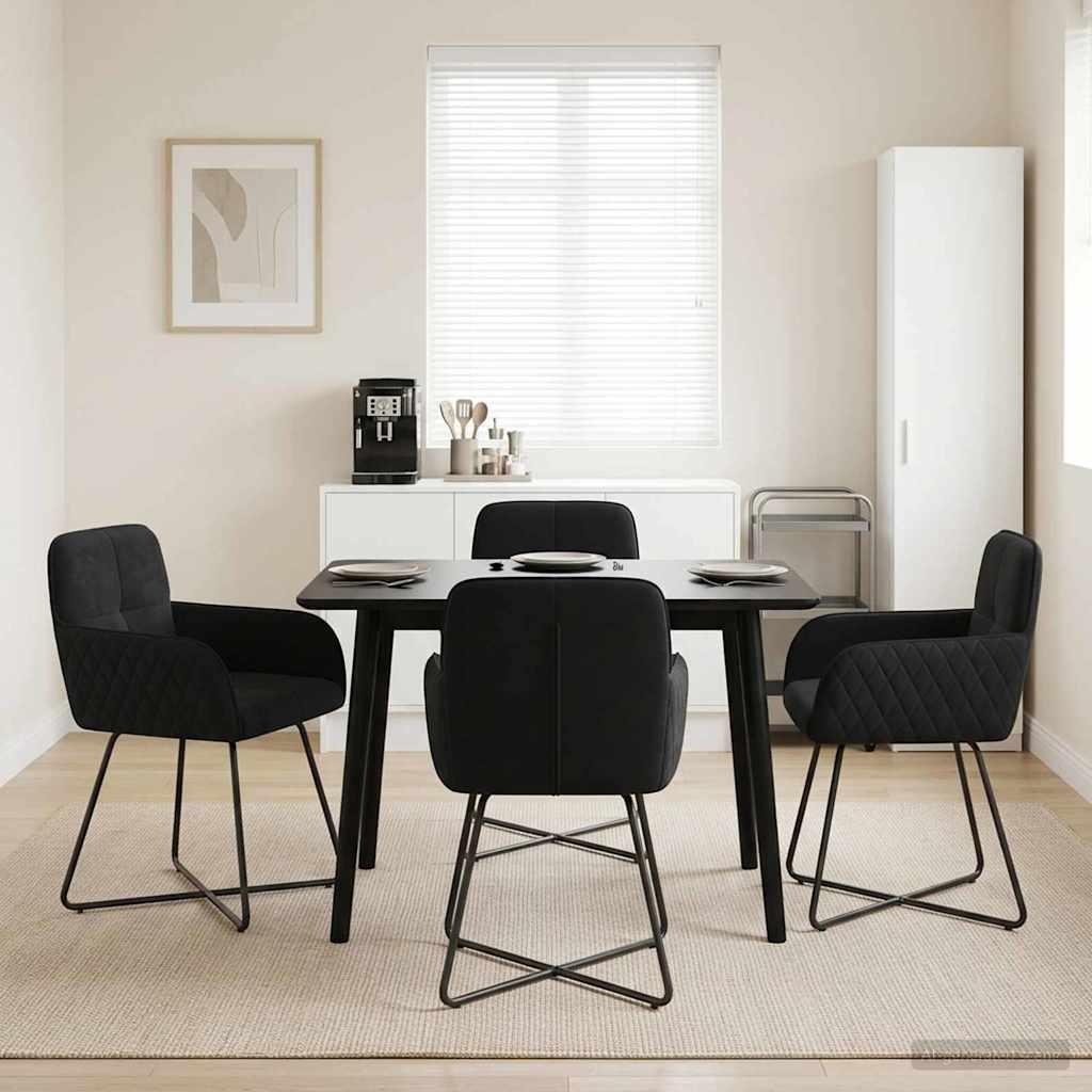 Eettafelstoelen 4 pcs fluweel Zwart 59 x 56,5 x 86 cm is nu te koop bij PeponiXL, paradijselijk wonen!