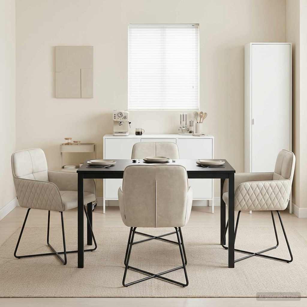 Eettafelstoelen 4 pcs fluweel Crèmekleurig 59 x 56,5 x 86 cm is nu te koop bij PeponiXL, paradijselijk wonen!