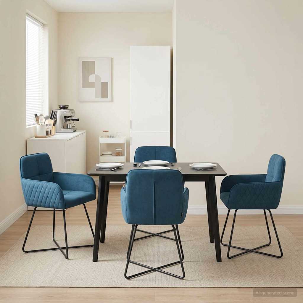 Eettafelstoelen 4 pcs fluweel Blauw 59 x 56,5 x 86 cm is nu te koop bij PeponiXL, paradijselijk wonen!