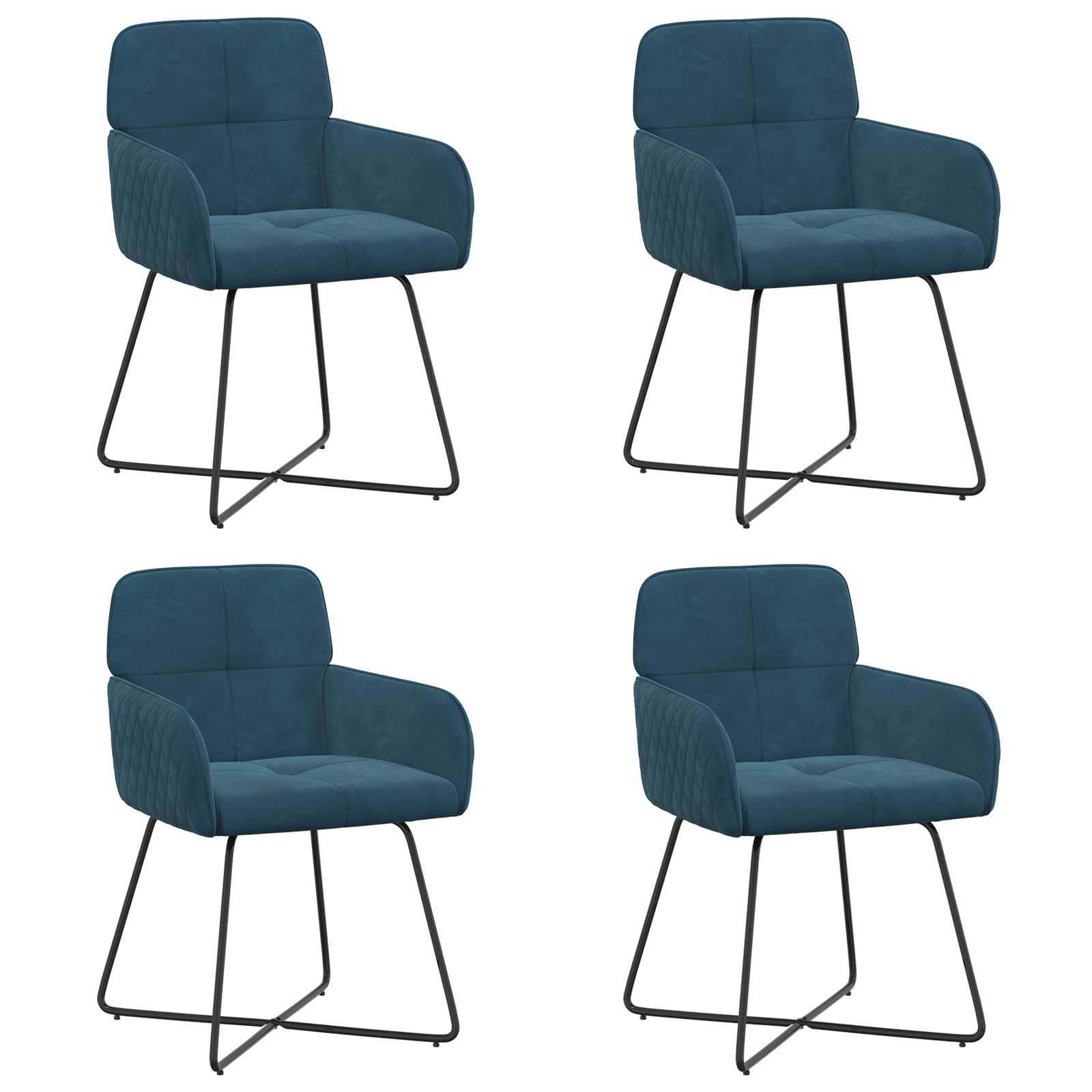 Eettafelstoelen 4 pcs fluweel Blauw 59 x 56,5 x 86 cm is nu te koop bij PeponiXL, paradijselijk wonen!