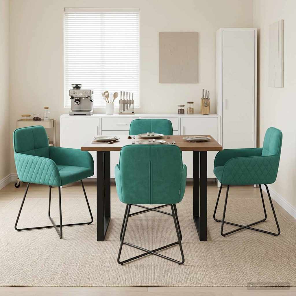 Eettafelstoelen 4 pcs fluweel Turquoise 59 x 56,5 x 86 cm is nu te koop bij PeponiXL, paradijselijk wonen!